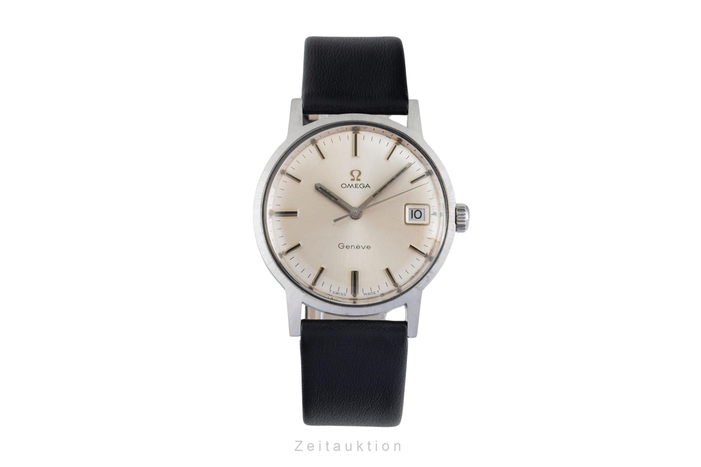 Omega Geneve acero cuerda manual reloj para caballeros 136.0070 Vintage  [2600854]