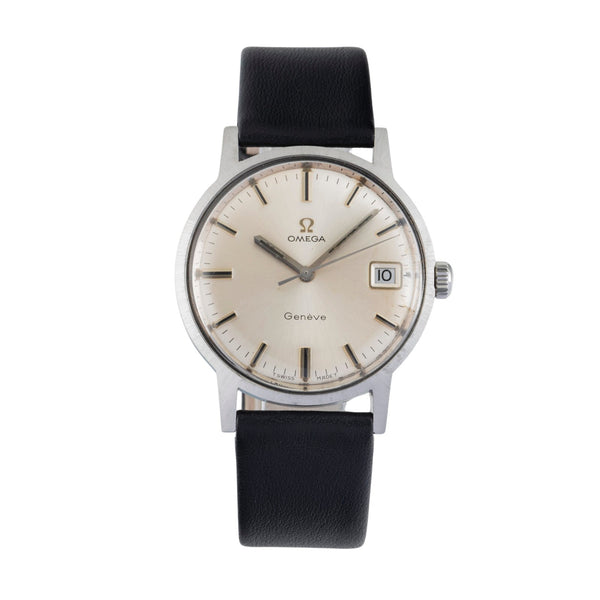 Omega Geneve acero cuerda manual reloj para caballeros 136.0070 Vintage  [2600854]