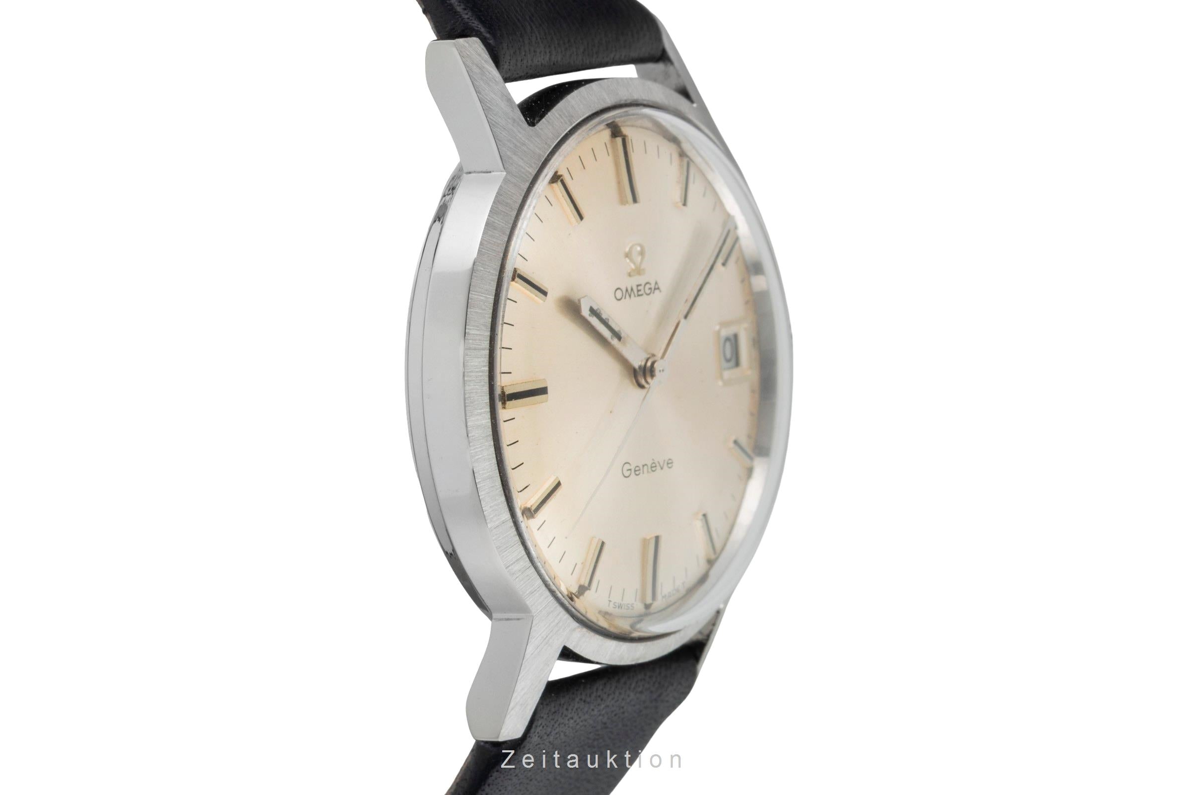 Omega Geneve acero cuerda manual reloj para caballeros 136.0070 Vintage  [2600854]
