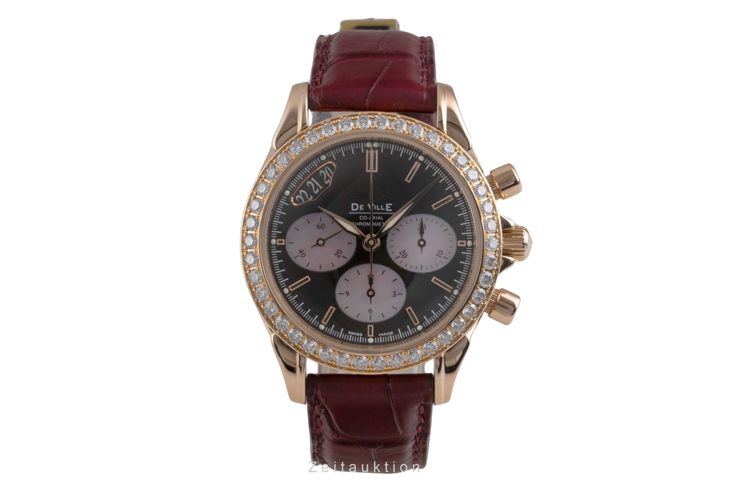 Omega De Ville chronographe or rouge 18 ct automatique montre pour femmes 4677.60.37 LP: 24000EUR  [2600859]