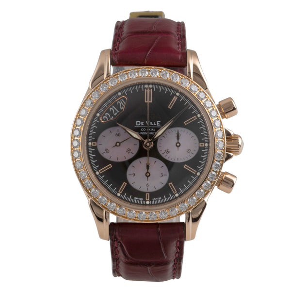 Omega De Ville chronographe or rouge 18 ct automatique montre pour femmes 4677.60.37 LP: 24000EUR  [2600859]