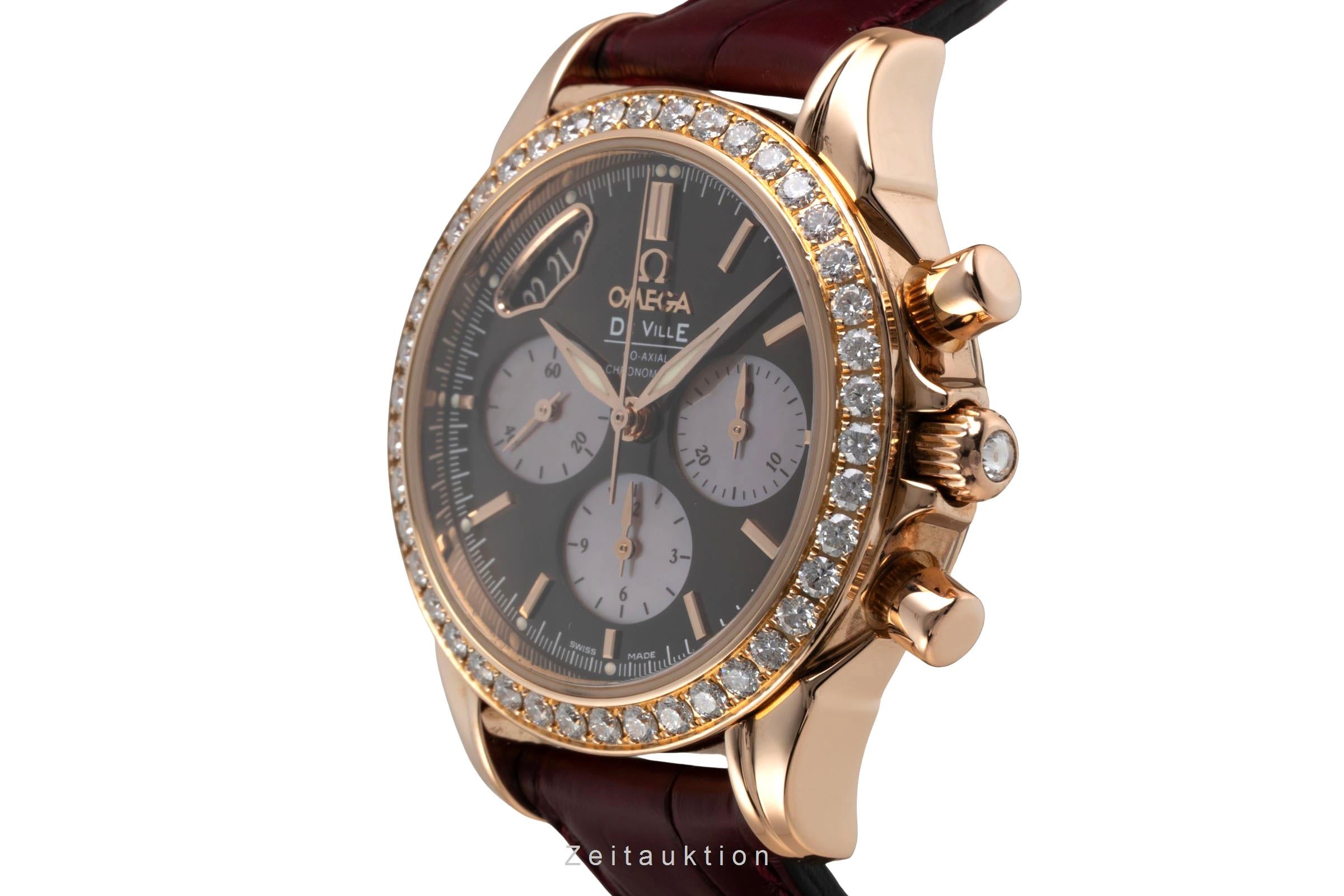 Omega De Ville chronographe or rouge 18 ct automatique montre pour femmes 4677.60.37 LP: 24000EUR  [2600859]
