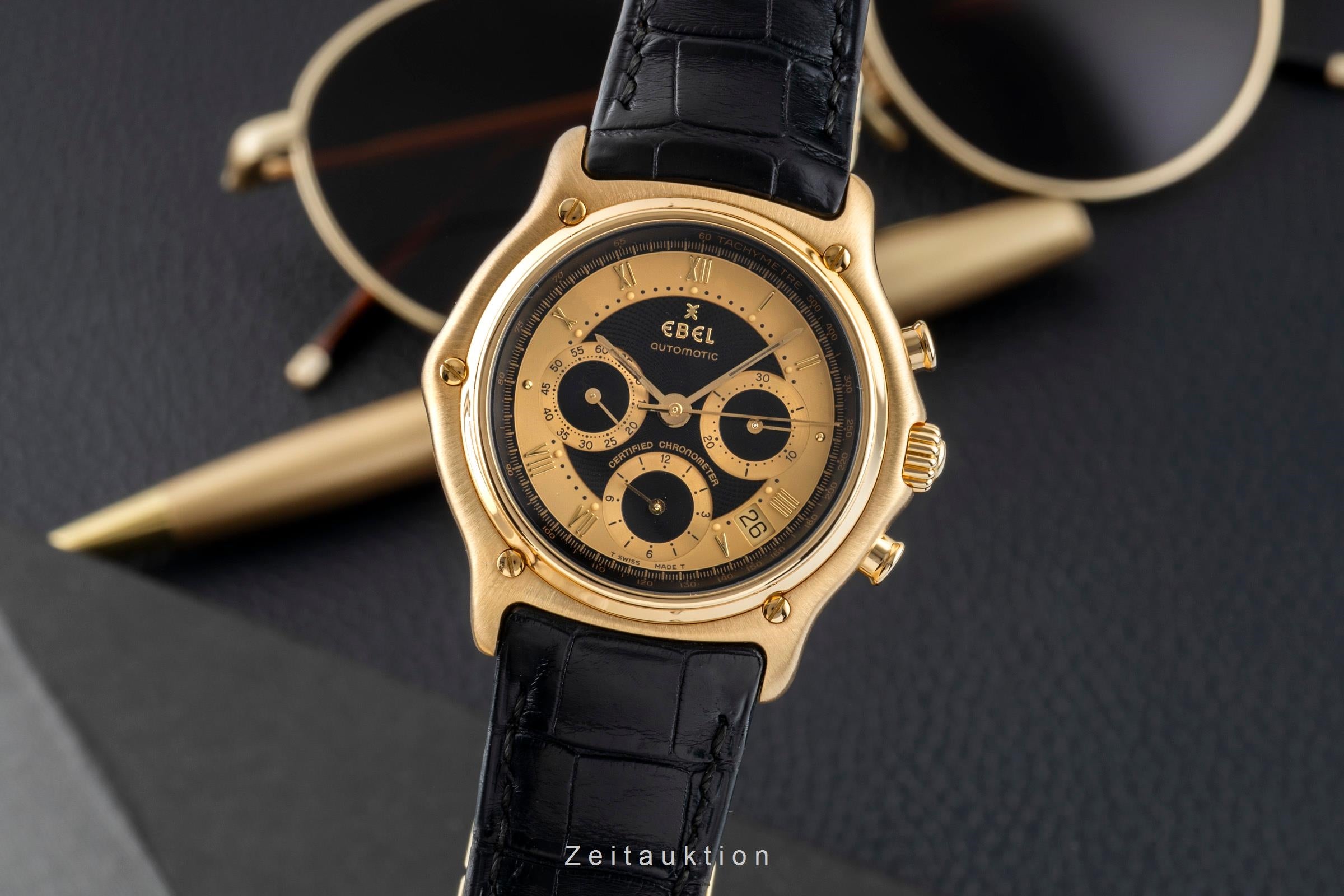 Ebel 1911 Le Modular Chronograph 18k (0,750) Gold Automatik Ref. 8137241 Box  [2600868]