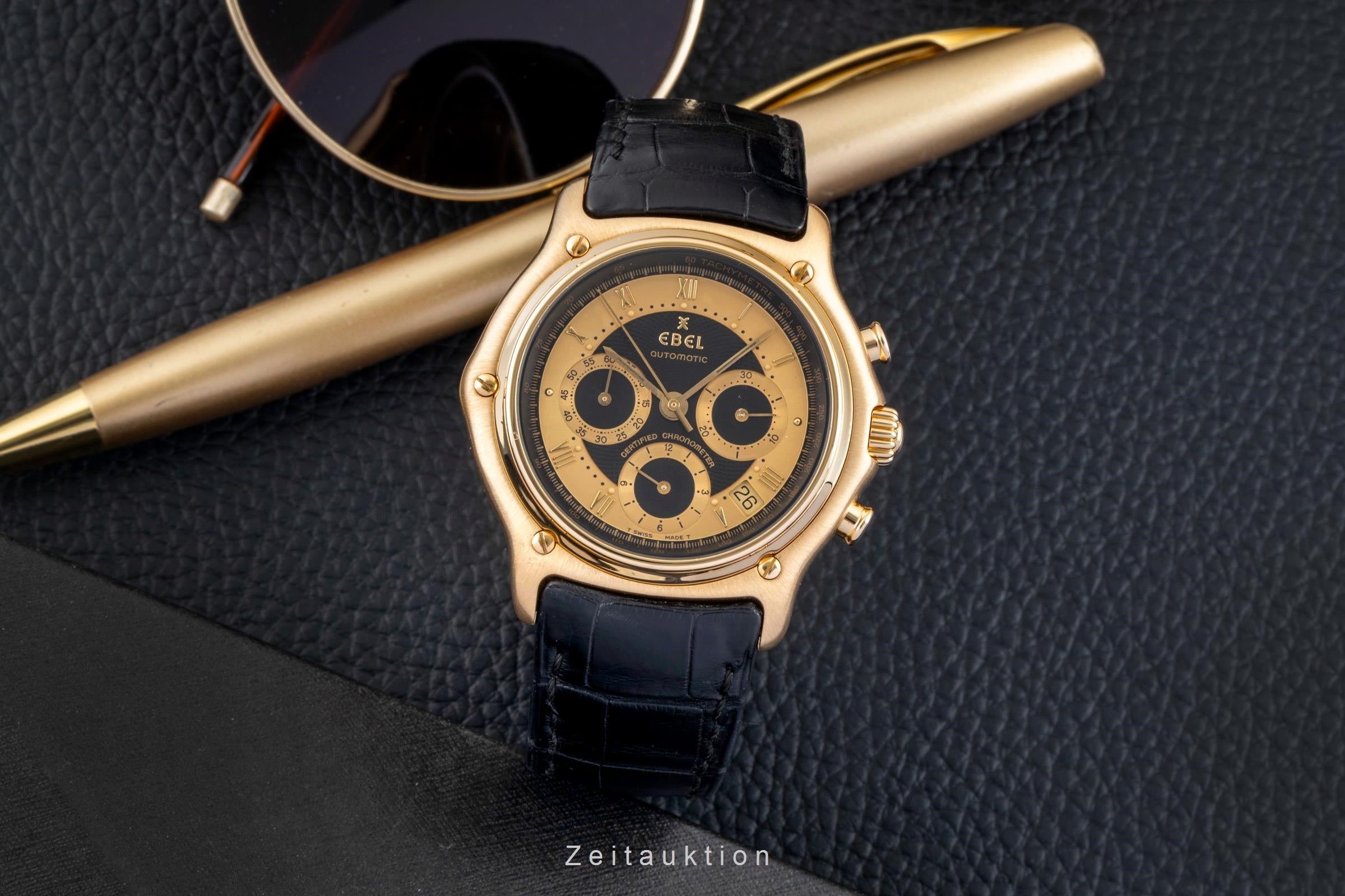 Ebel 1911 Le Modular Chronograph 18k (0,750) Gold Automatik Ref. 8137241 Box  [2600868]