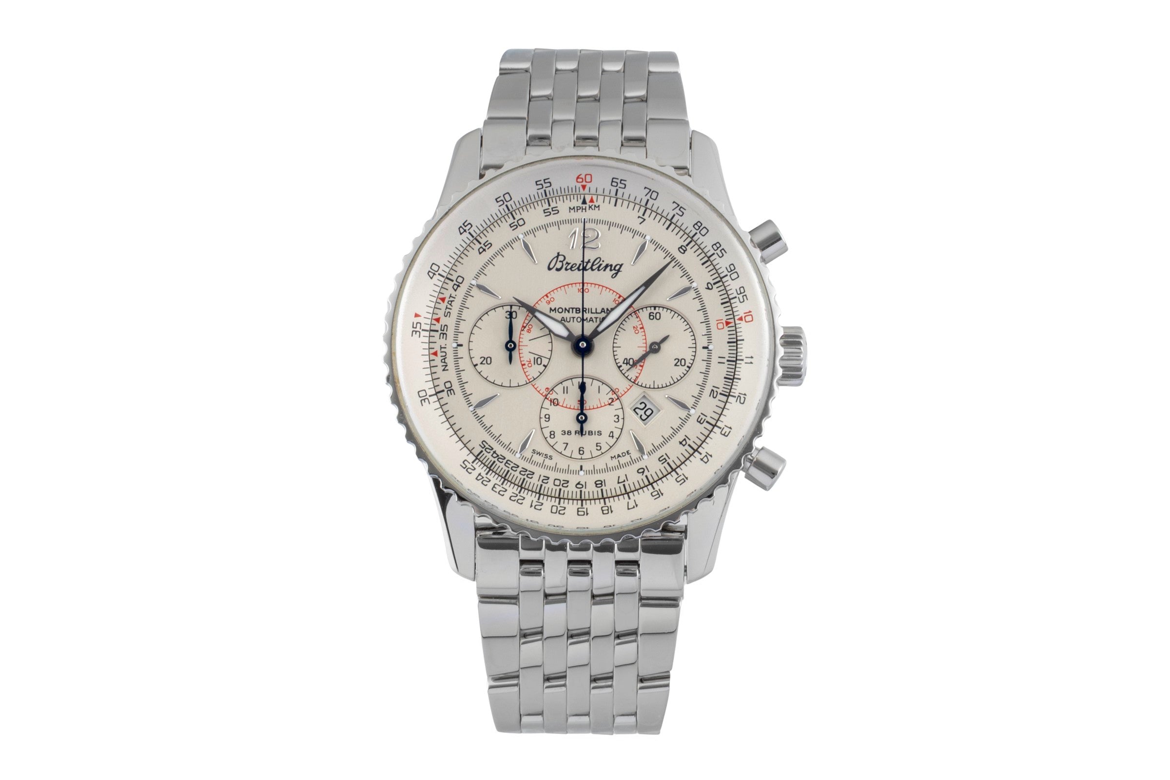Breitling Montbrillant chronograph steel automatic men's watch A41330  [2600872]