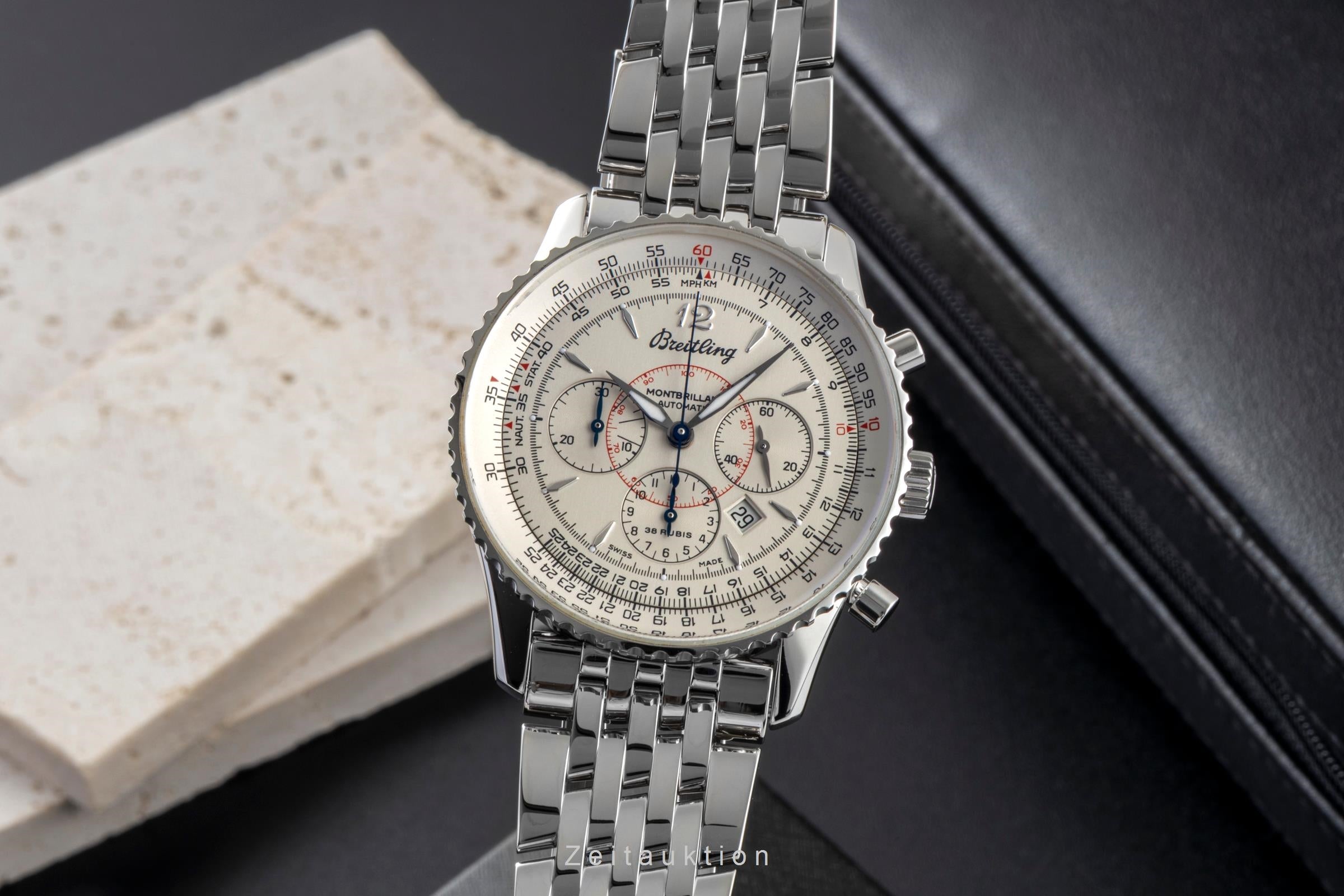 Breitling Montbrillant chronograph steel automatic men's watch A41330  [2600872]