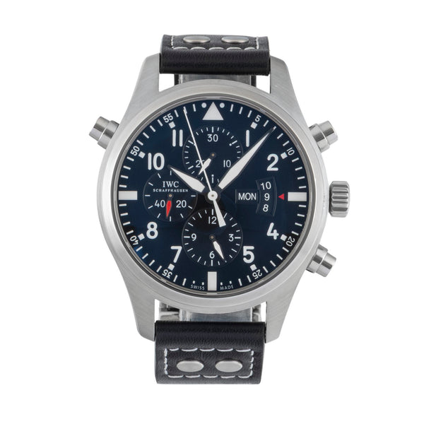 IWC Schaffhausen Pilot Double Chronograph Automatik Stahl Herrenuhr Ref IW377801 [2600890]