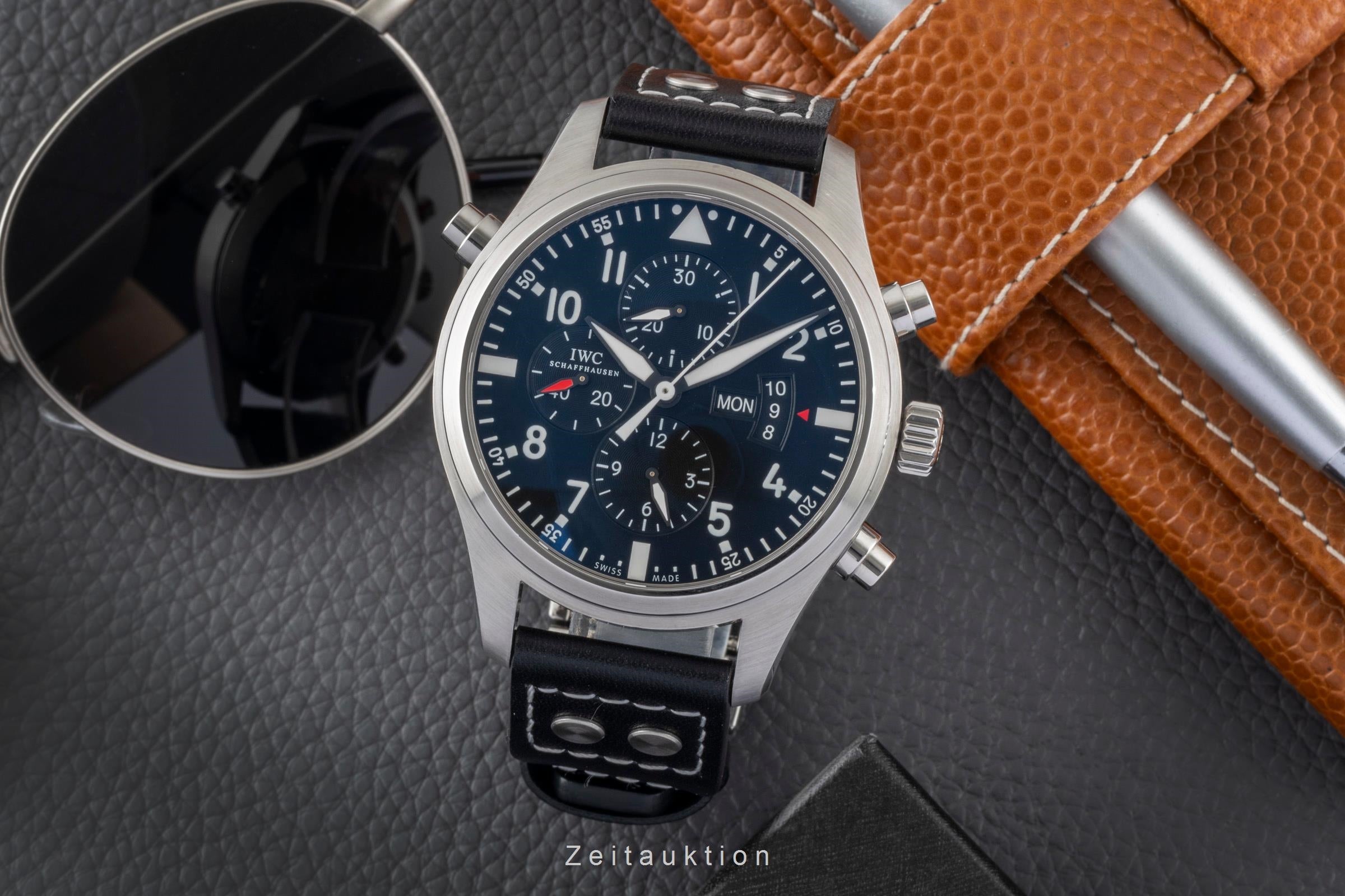 IWC Schaffhausen Pilot Double Chronograph Automatik Stahl Herrenuhr Ref IW377801 [2600890]