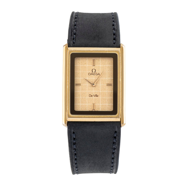 Omega De Ville acero / banado en oro cuarzo reloj para caballeros 191.0186 Vintage  [2600895]