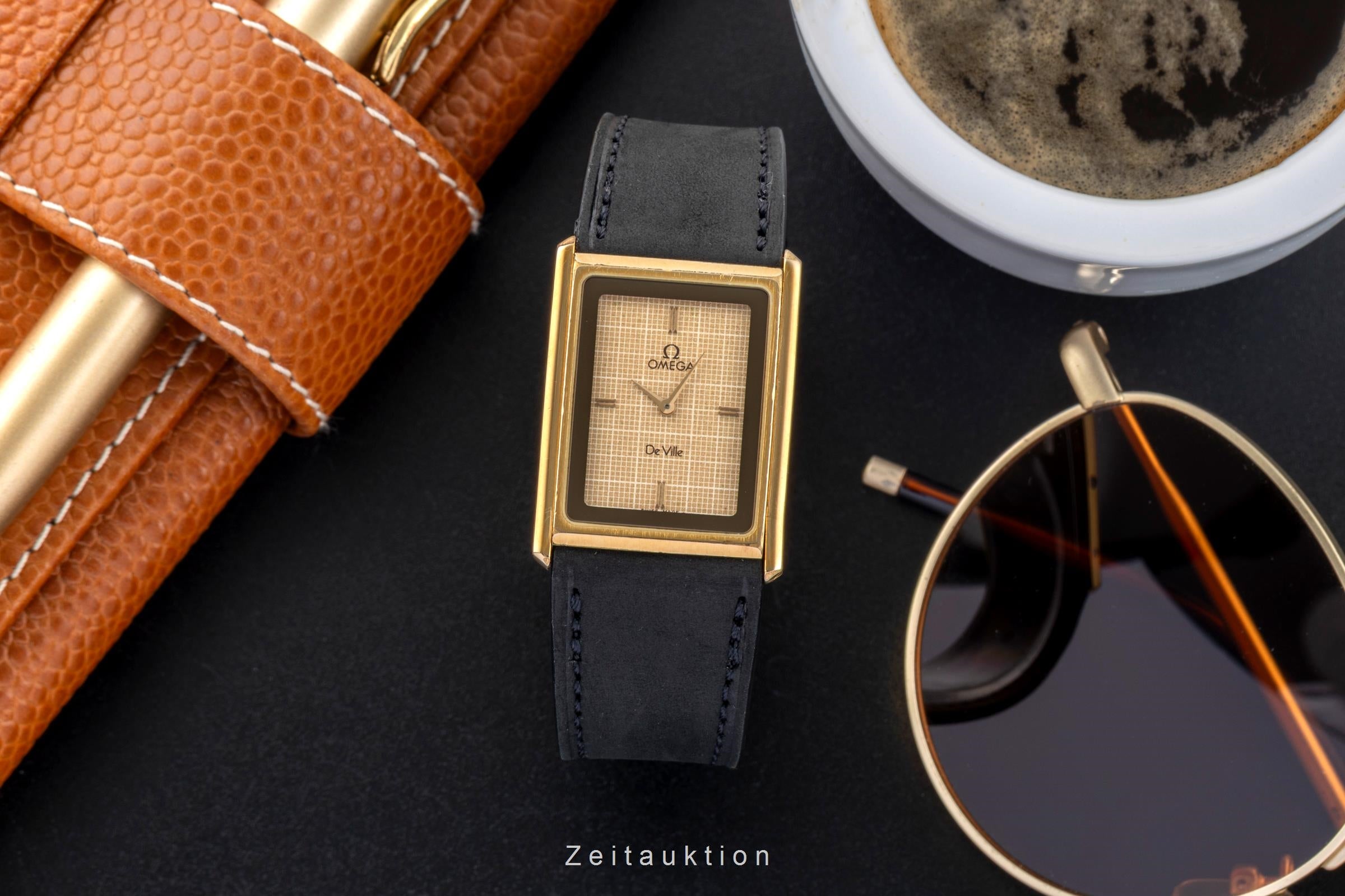 Omega De Ville acero / banado en oro cuarzo reloj para caballeros 191.0186 Vintage  [2600895]