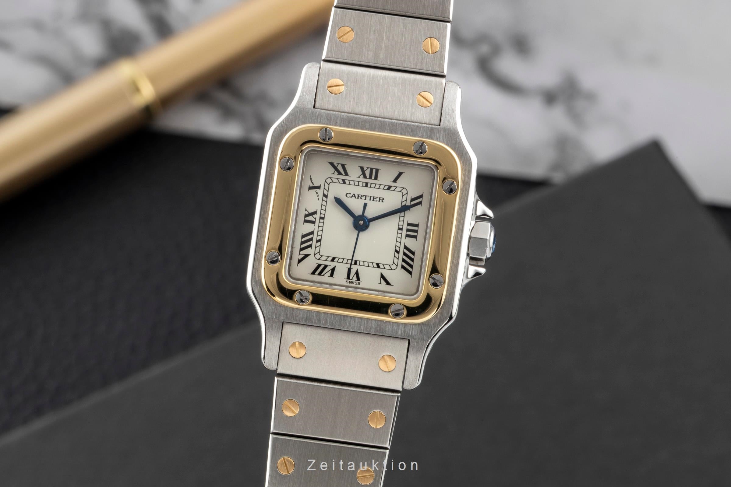 Cartier Santos steel / gold automatic women's watch 0902  [2600896]