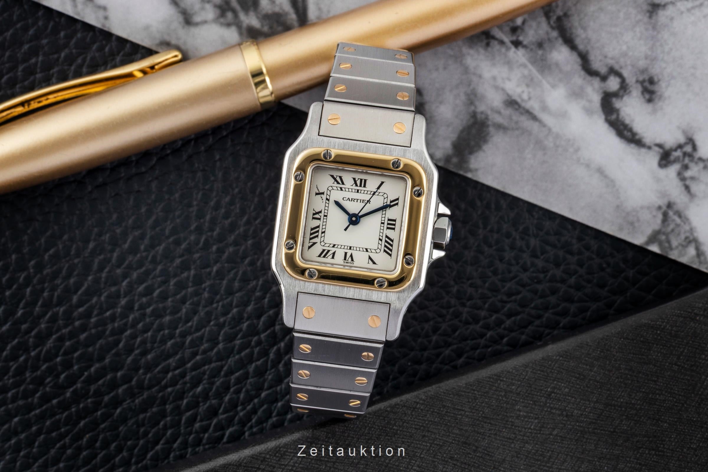 Cartier Santos steel / gold automatic women's watch 0902  [2600896]