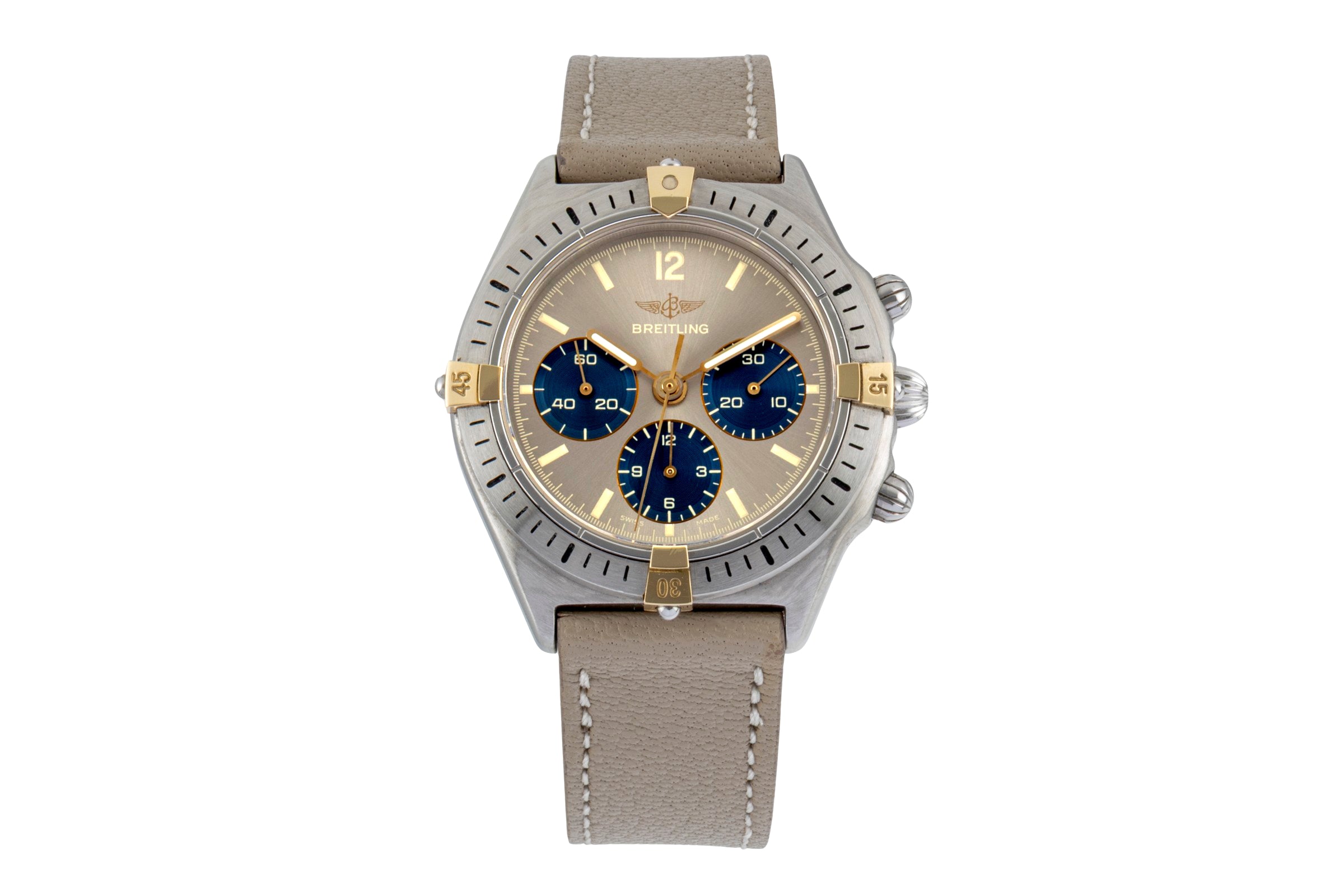 Breitling Callisto chronograph gilt / steel manual winding men's watch 80520  [2600900]