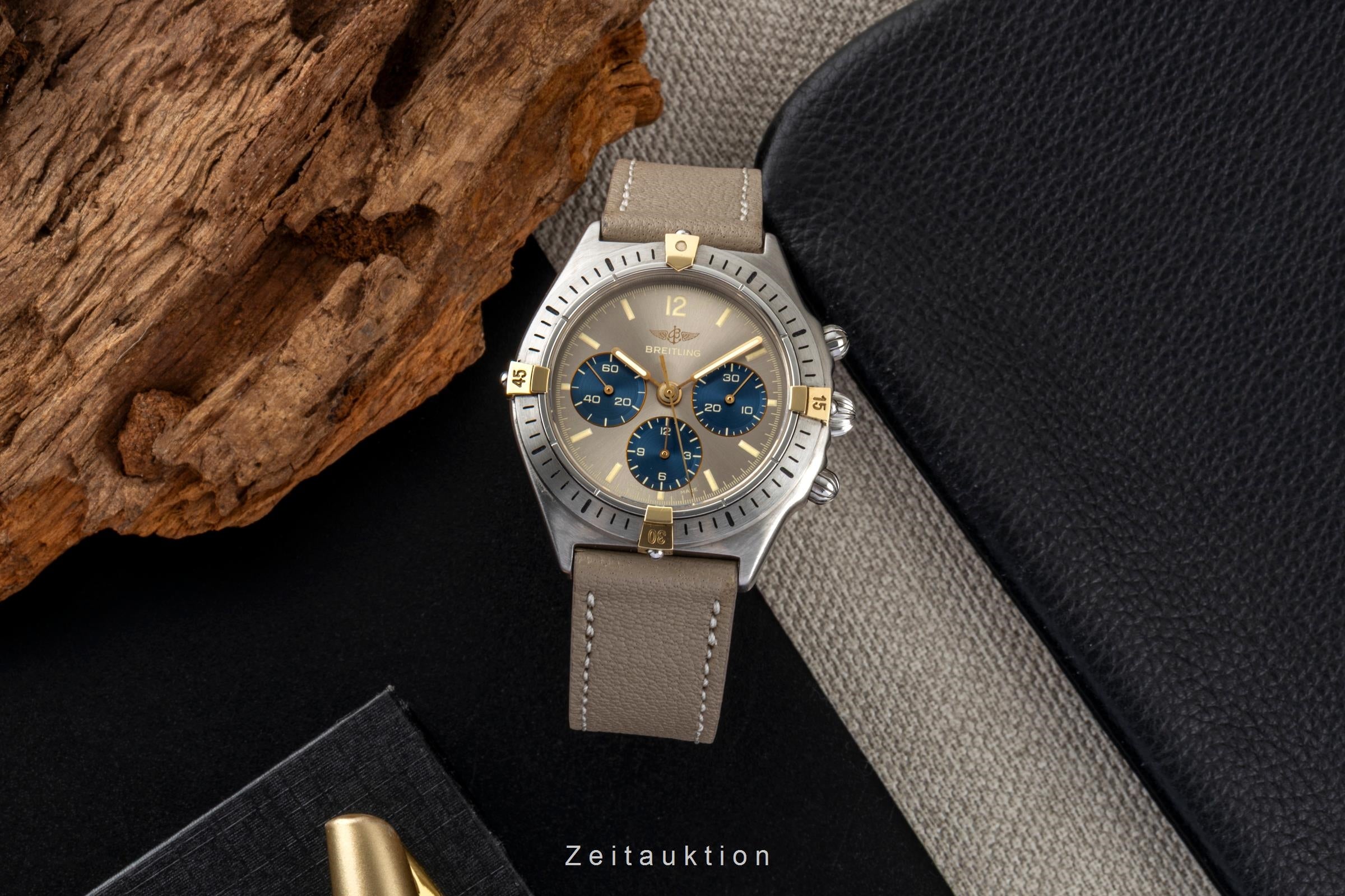 Breitling Callisto chronograph gilt / steel manual winding men's watch 80520  [2600900]