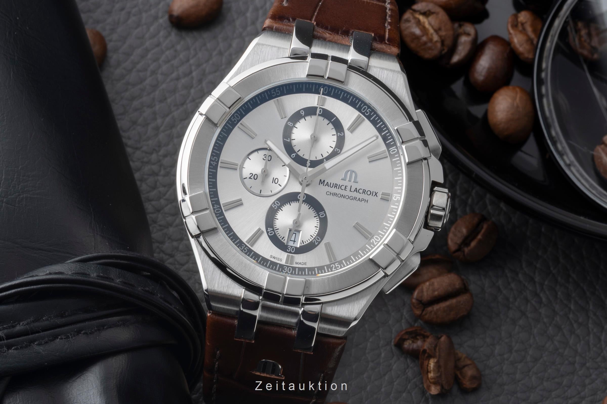 Maurice Lacroix Aikon Chronograph Stahl Quarz Ref.  AI1018-SS001-1301 B&P 2018 [2600919]