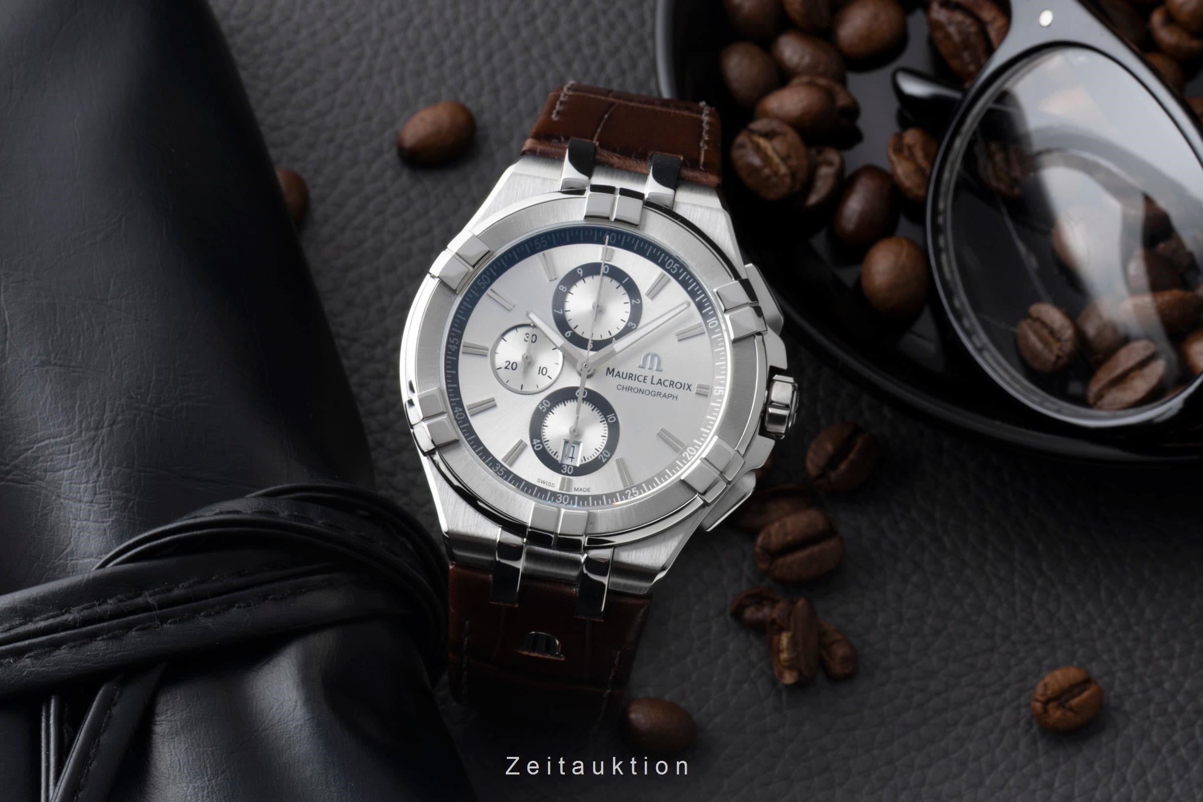 Maurice Lacroix Aikon Chronograph Stahl Quarz Ref.  AI1018-SS001-1301 B&P 2018 [2600919]