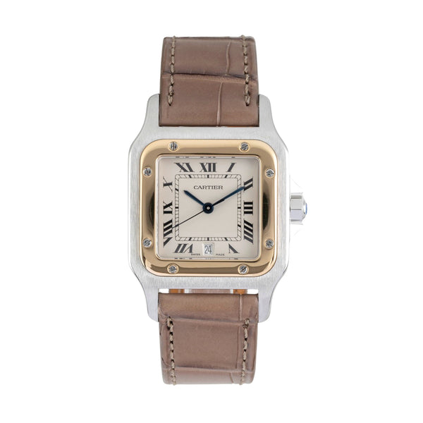 Cartier Santos Galbée Date Edelstahl / Gold Medium Size Ref. W200114A 1879 [2600925]