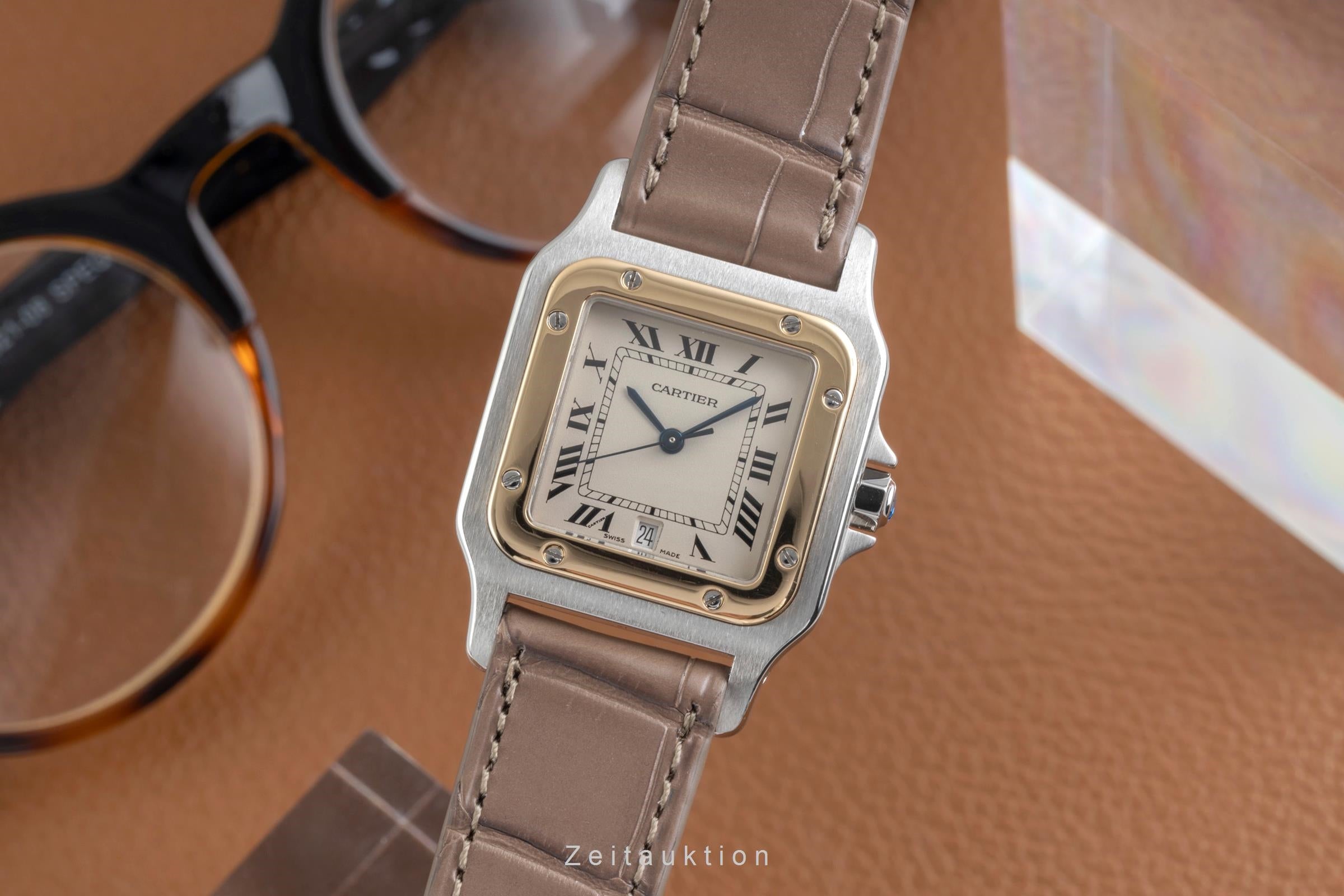 Cartier Santos Galbée Date Edelstahl / Gold Medium Size Ref. W200114A 1879 [2600925]