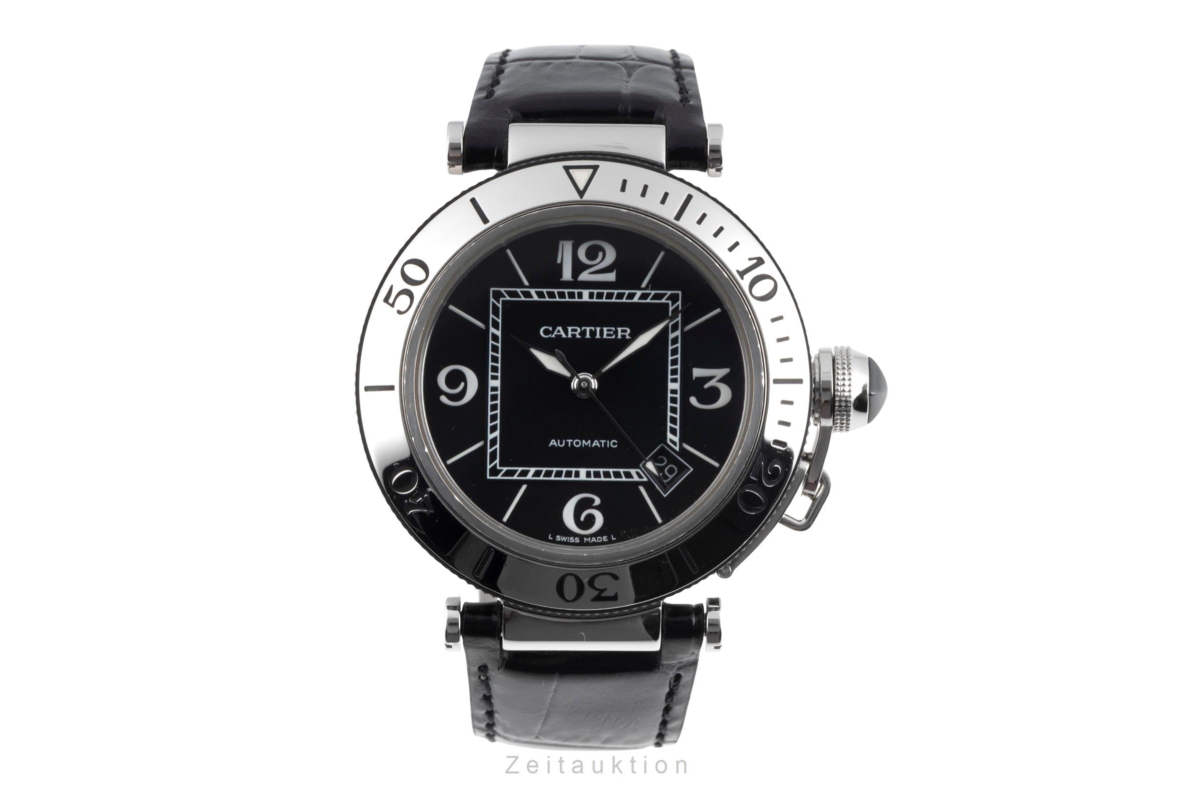 Cartier Pasha Seatimer Automatik Edelstahl Herrenuhr Ref. W31077U2 Papiere 2011 [2600928]