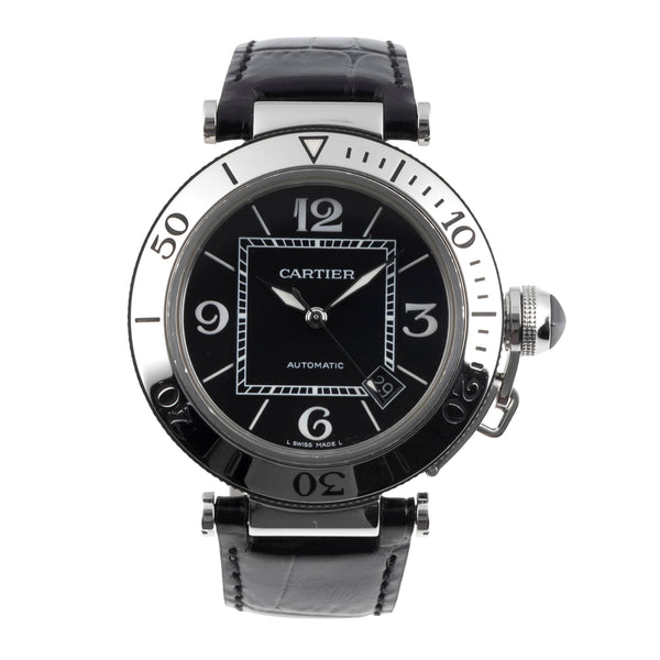 Cartier Pasha Seatimer Automatik Edelstahl Herrenuhr Ref. W31077U2 Papiere 2011 [2600928]