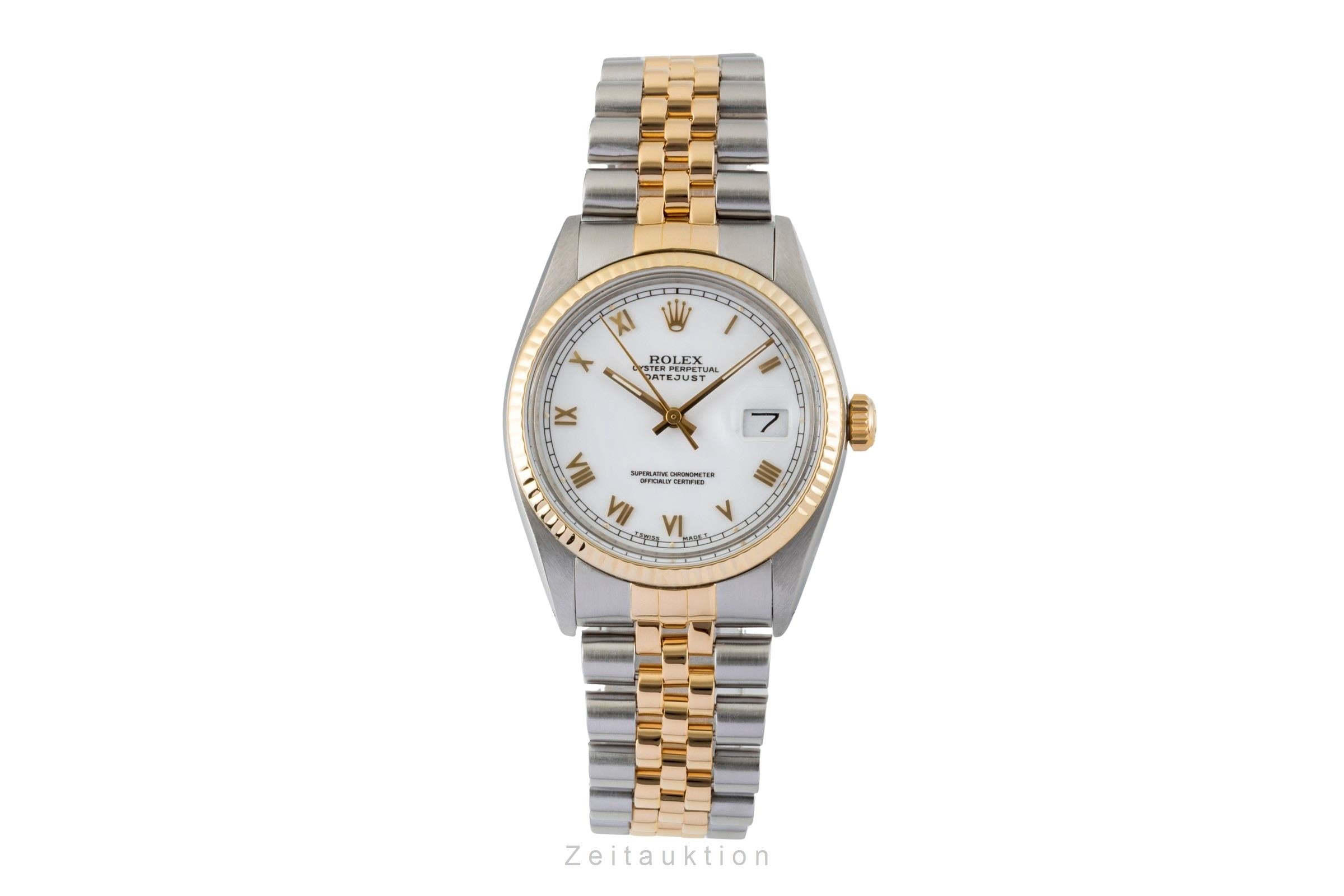 Rolex Datejust 36 Oyster Perpetual Stahl / Gold Automatik Ref 16013 Box Vintage  [2600946]