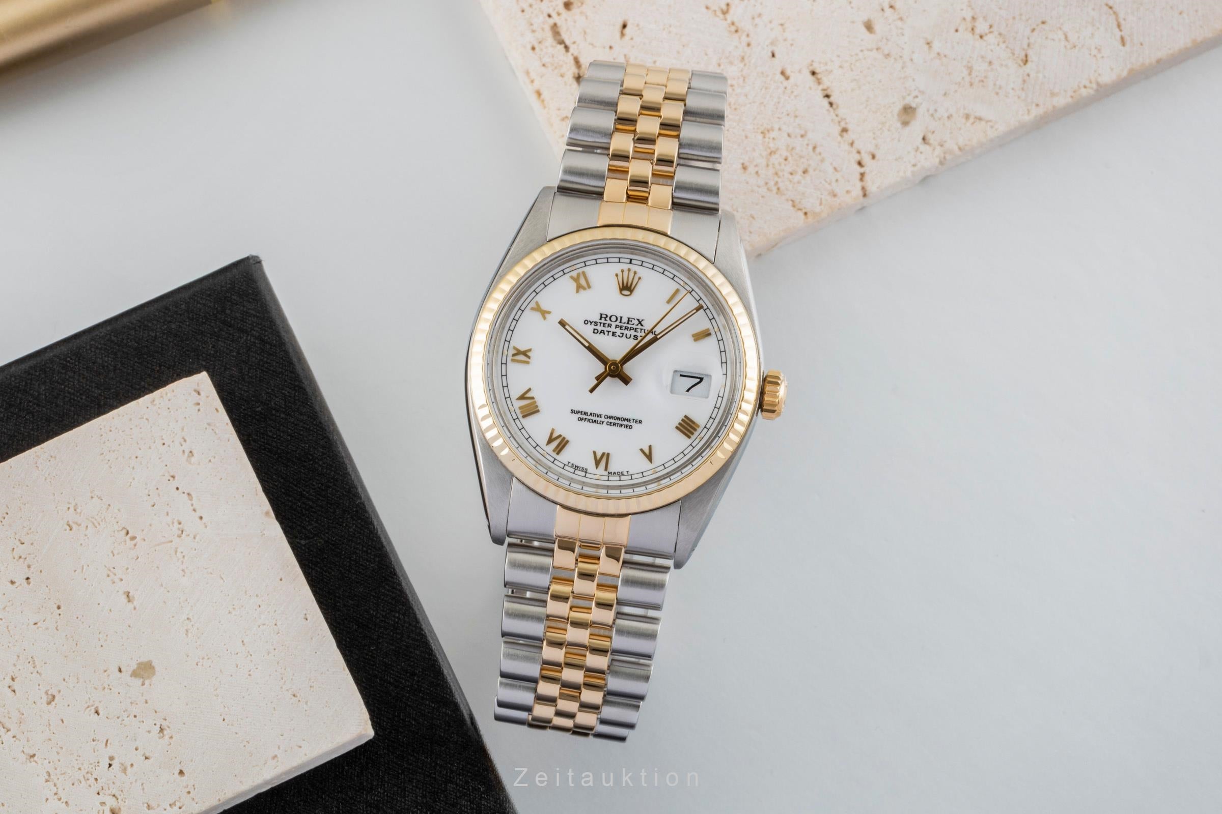 Rolex Datejust 36 Oyster Perpetual Stahl / Gold Automatik Ref 16013 Box Vintage  [2600946]