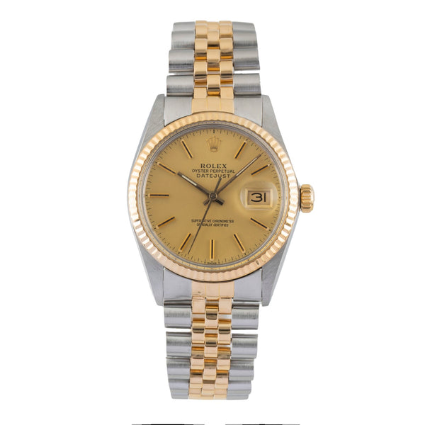 Rolex Datejust acier / or  automatique montre pour hommes 16013 Vintage  [2600947]