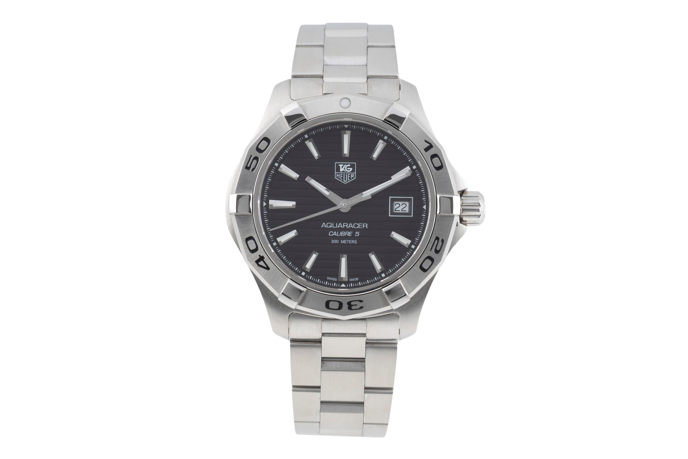Tag Heuer Aquaracer Automatik Calibre 5 Edelstahl Herrenuhr Ref WAP2010 B&P 2020 [2600950]