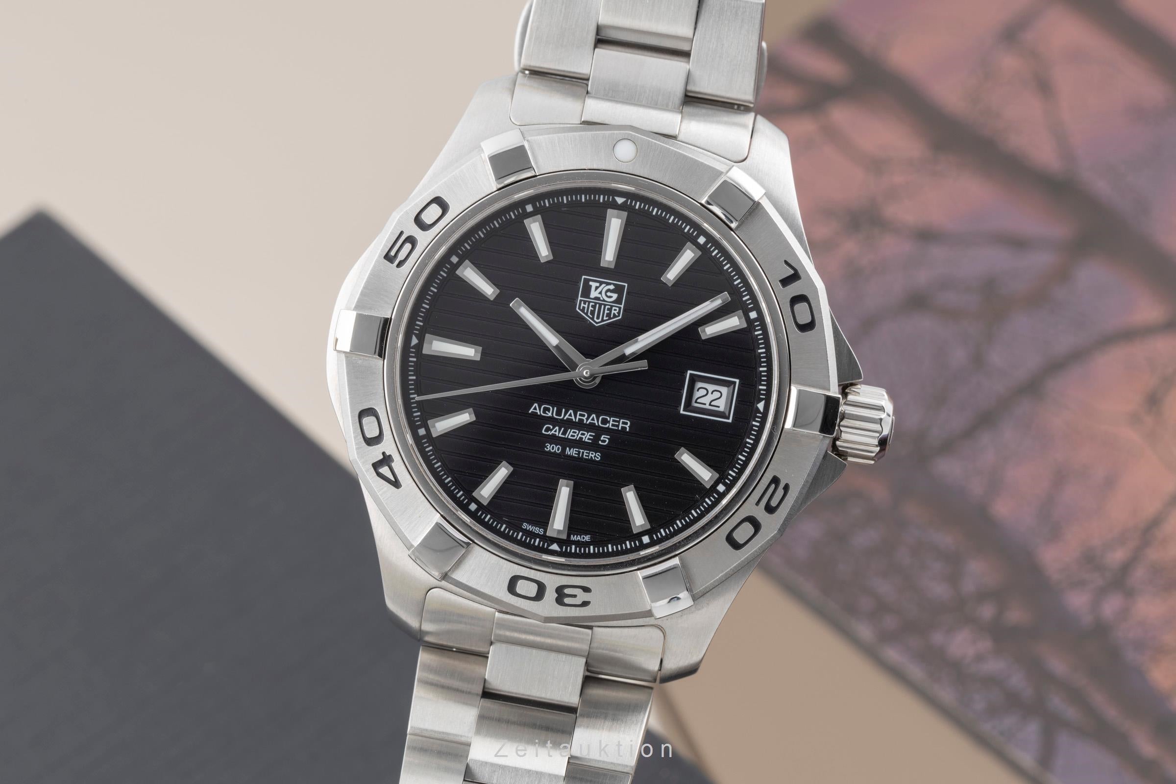 Tag Heuer Aquaracer Automatik Calibre 5 Edelstahl Herrenuhr Ref WAP2010 B&P 2020 [2600950]