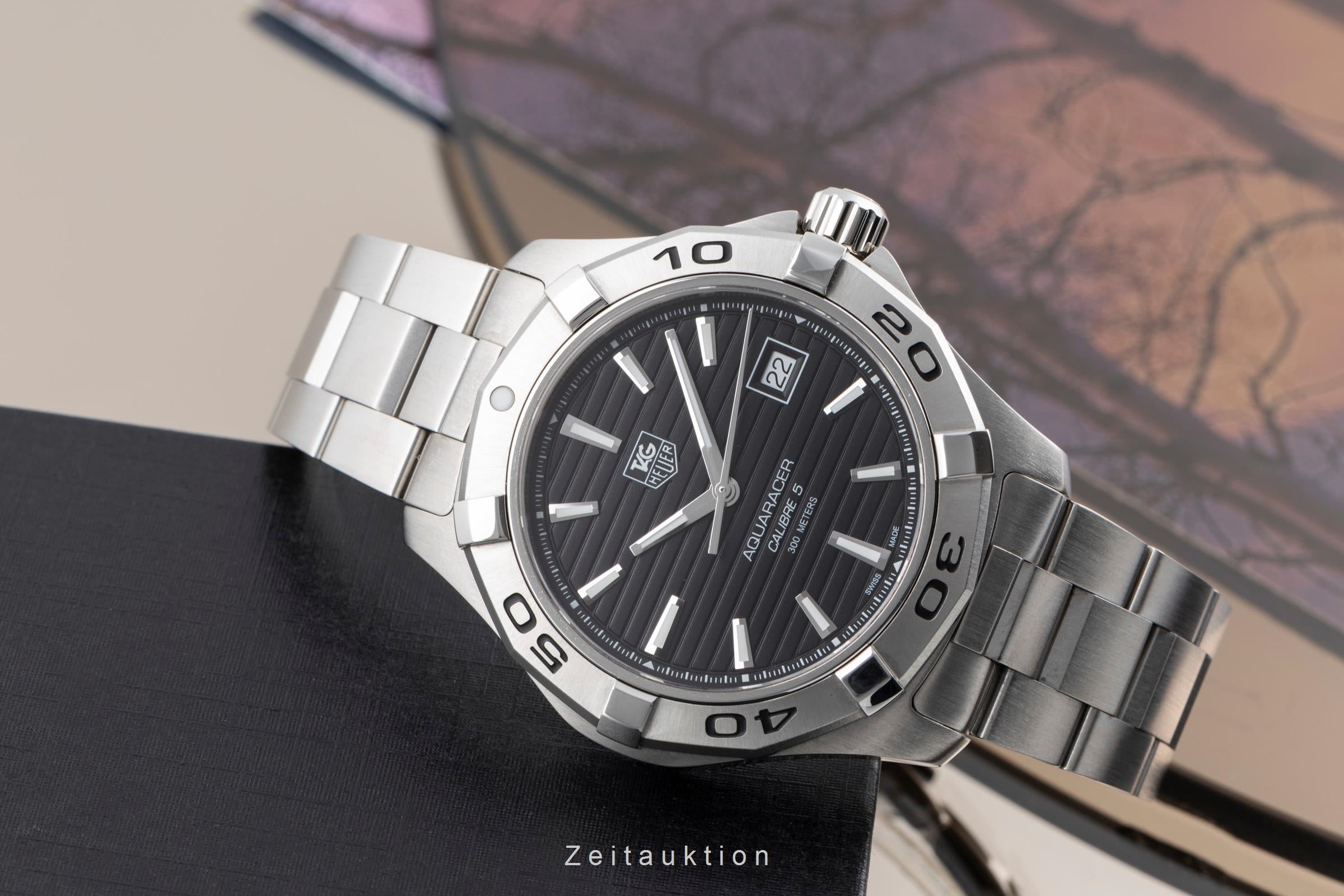 Tag Heuer Aquaracer Automatik Calibre 5 Edelstahl Herrenuhr Ref WAP2010 B&P 2020 [2600950]