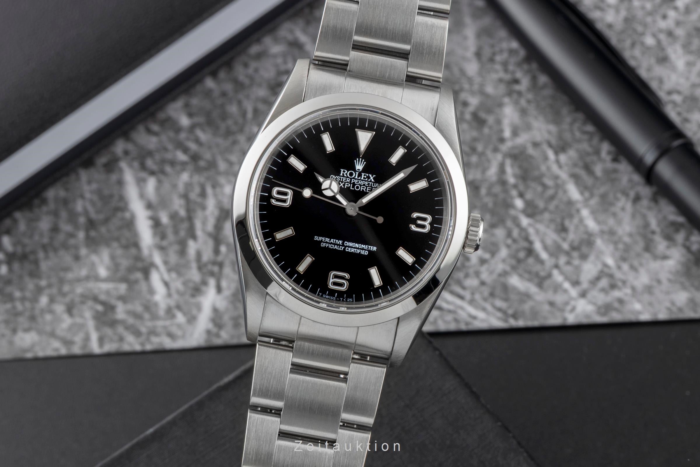 LUROR ブラックメタル　BLACKL Rolex Explorer steel automatic Kal. 3000 Ref. 14270 | 2600962