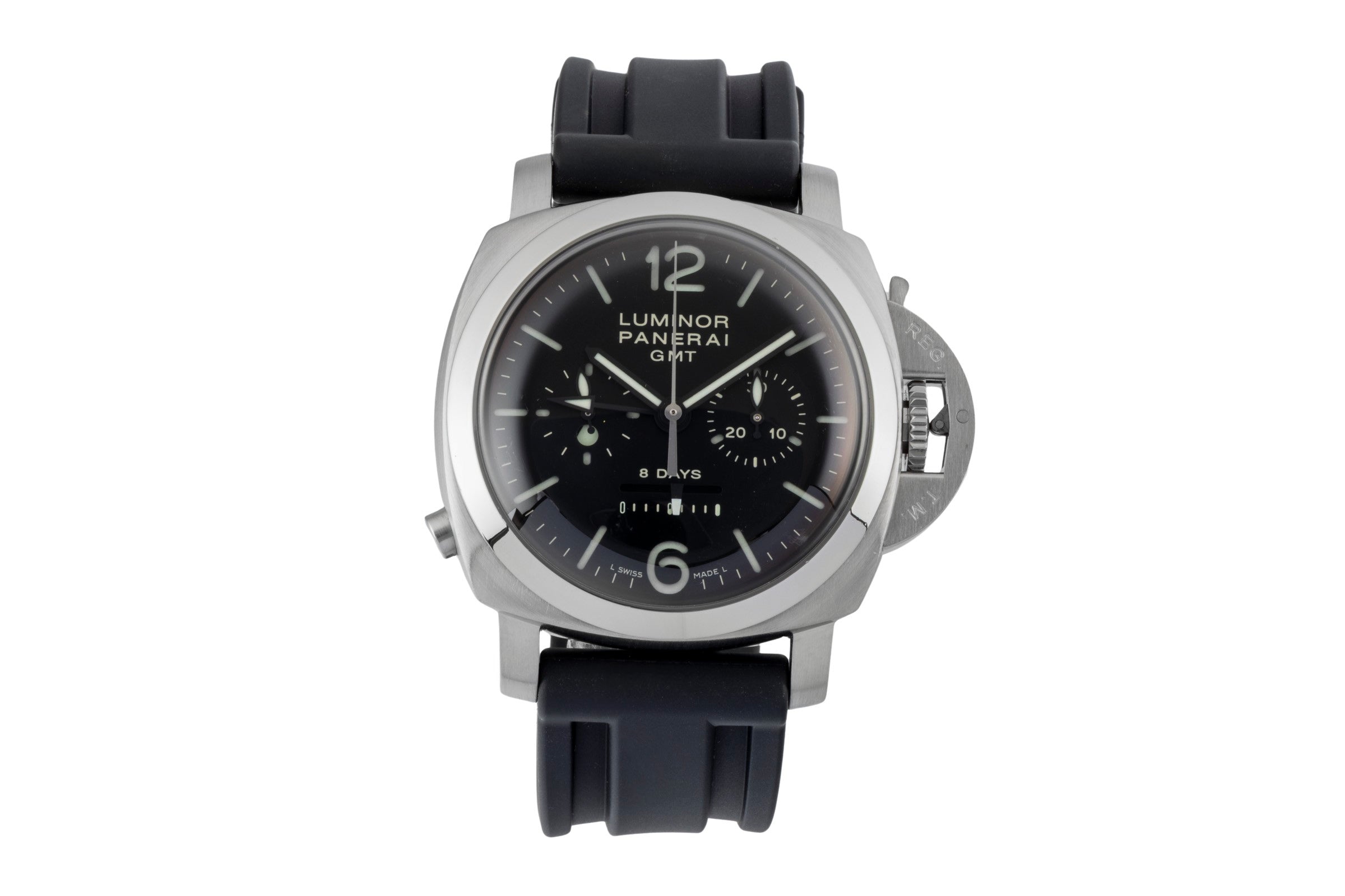 Panerai Luminor GMT chronograph steel manual winding men's watch PAM00275  [2600980]
