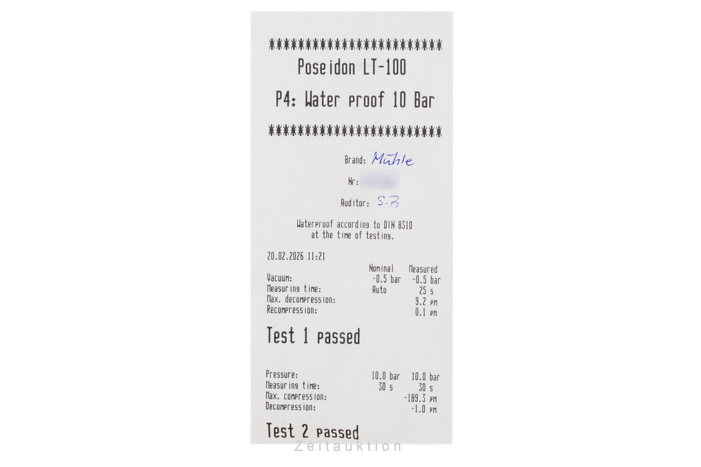 Mühle acciaio automatismo orologio da uomo M1-35-23-LB  [2601001]