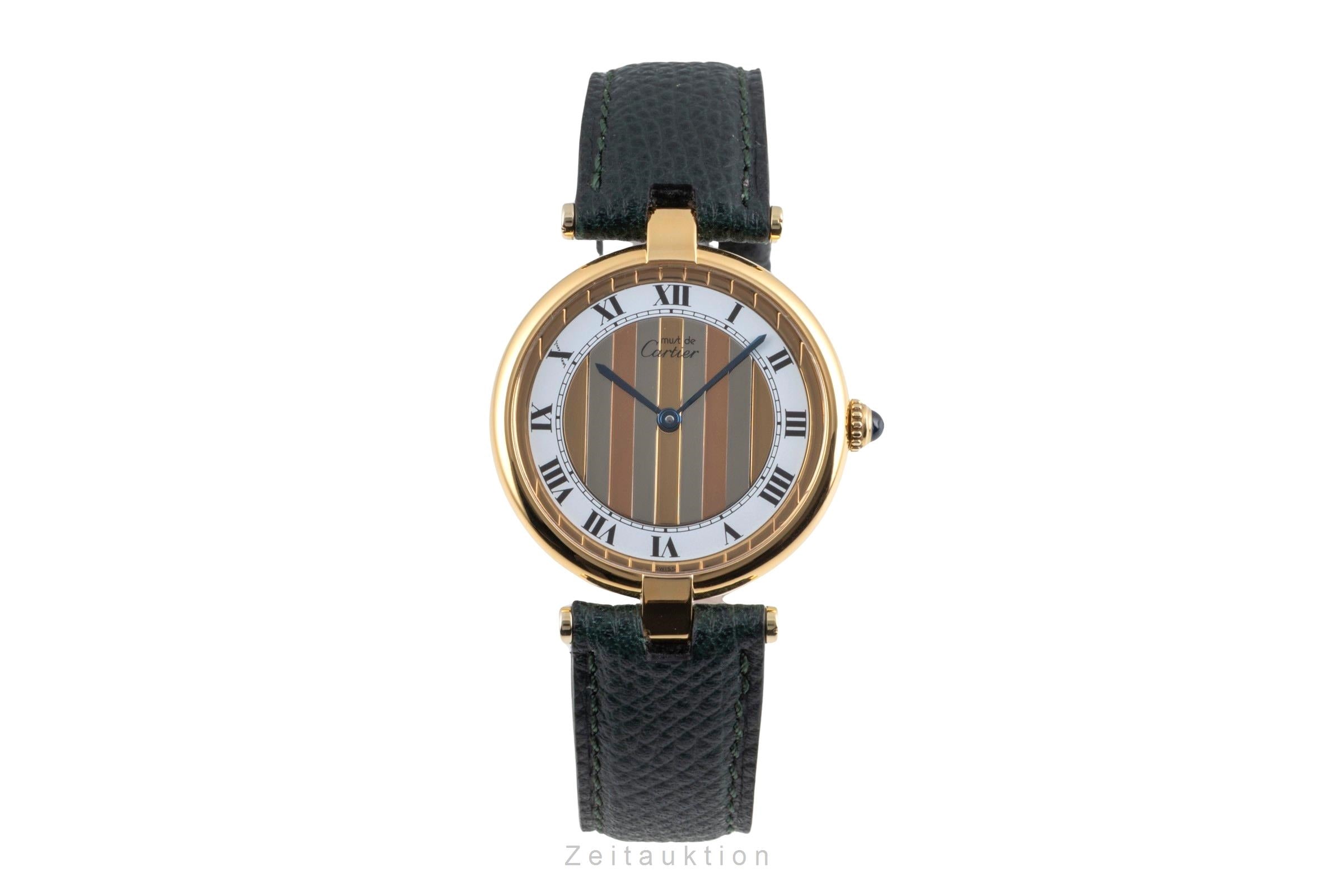 Cartier Vermeil argent doré quartz montre pour hommes 590003  [2601010]