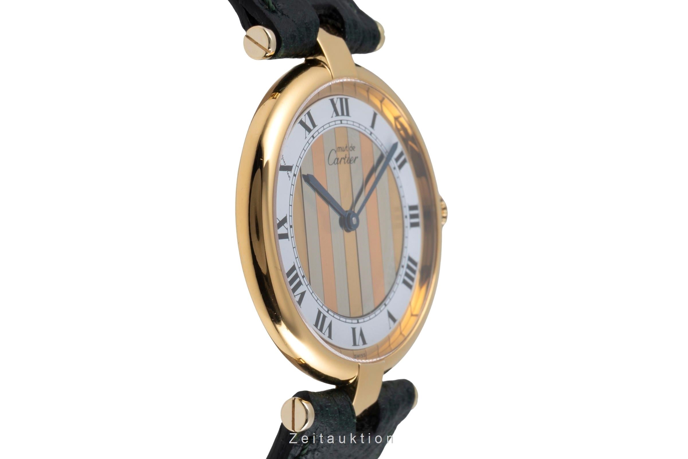 Cartier Vermeil argent doré quartz montre pour hommes 590003  [2601010]