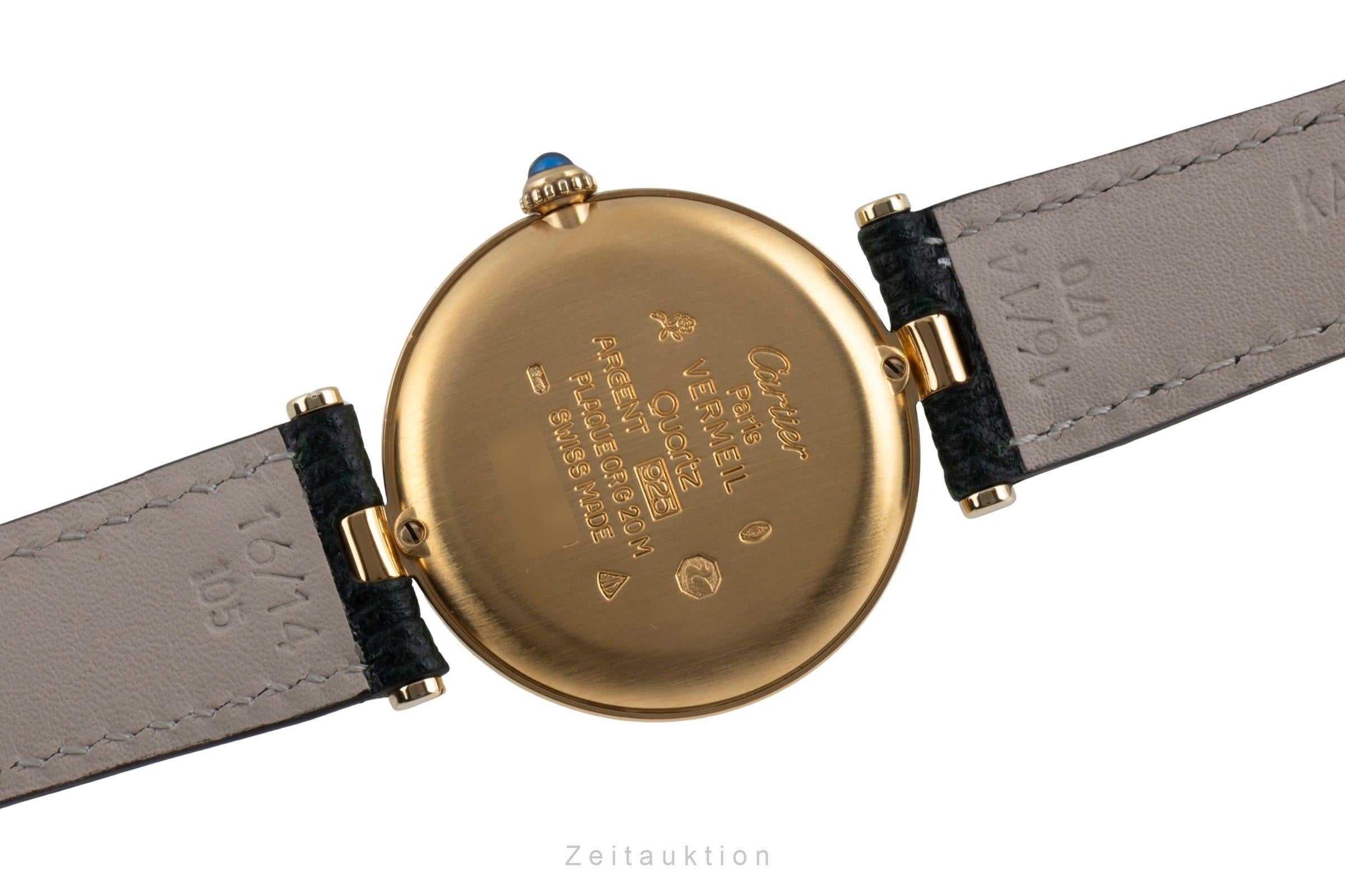 Cartier Vermeil argent doré quartz montre pour hommes 590003  [2601010]