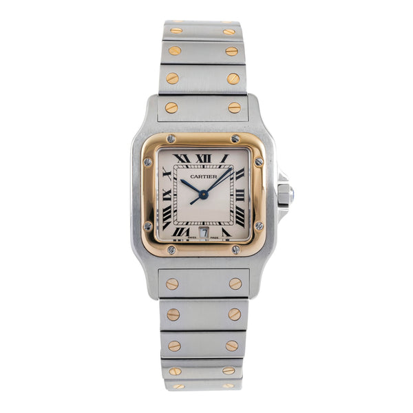 Cartier Santos Galbée Date Edelstahl / Gold Medium Size Ref. W20011C4 Klassiker [2601012]