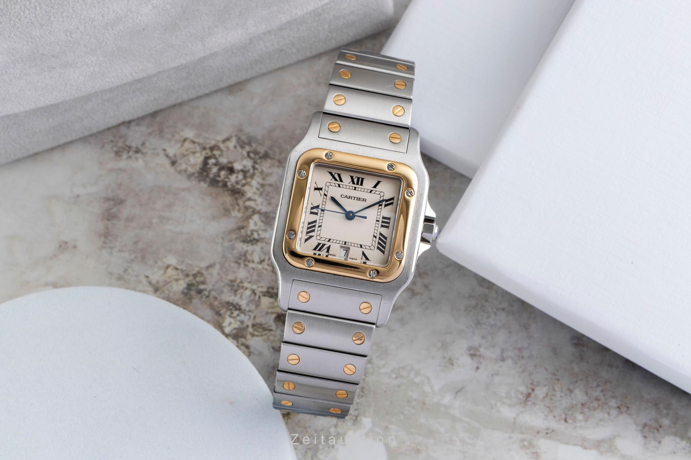Cartier Santos Galbée Date Edelstahl / Gold Medium Size Ref. W20011C4 Klassiker [2601012]