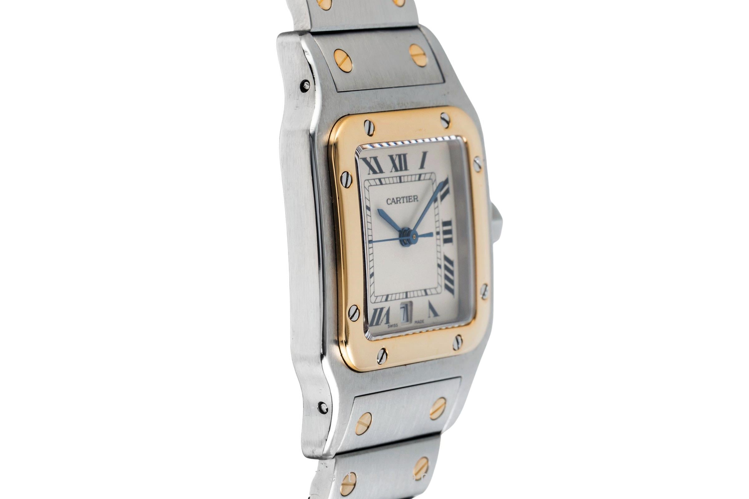 Cartier Santos Galbée Date Edelstahl / Gold Medium Size Ref. W20011C4 Klassiker [2601012]