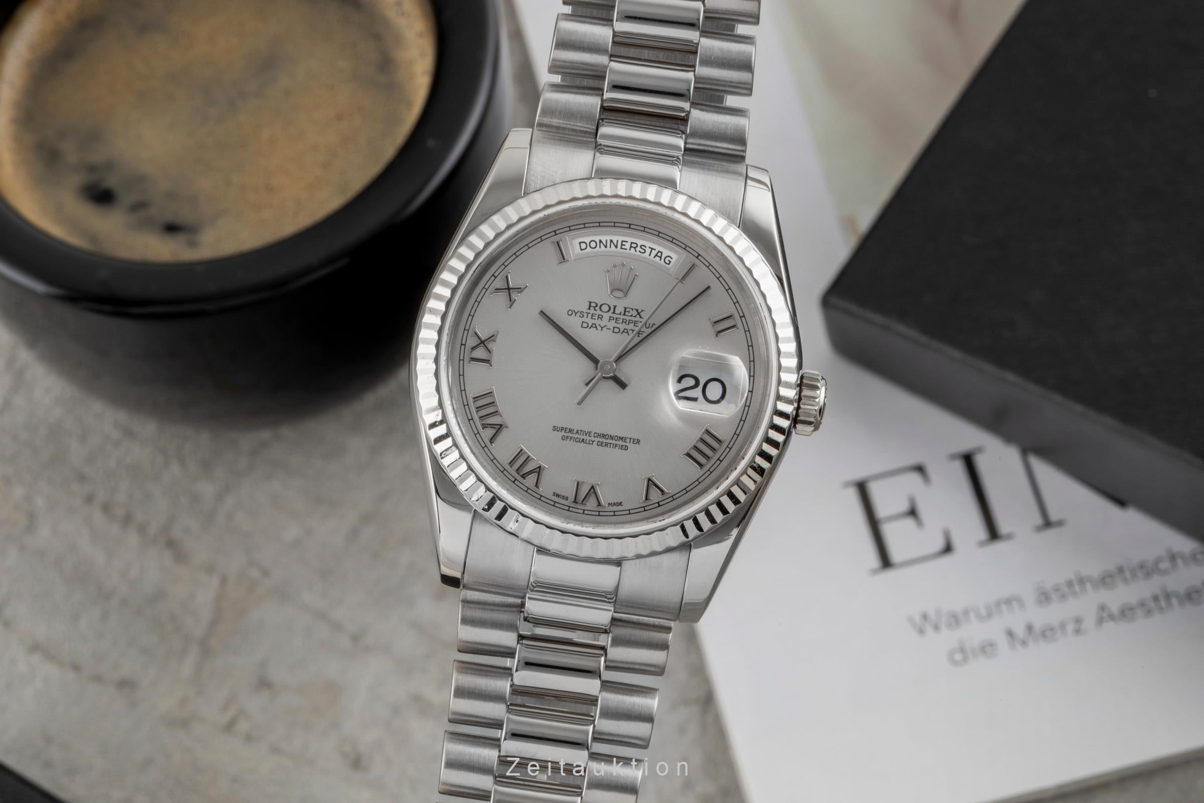 Rolex Day-Date 18 ct white gold automatic men's watch 118239  [2601021]