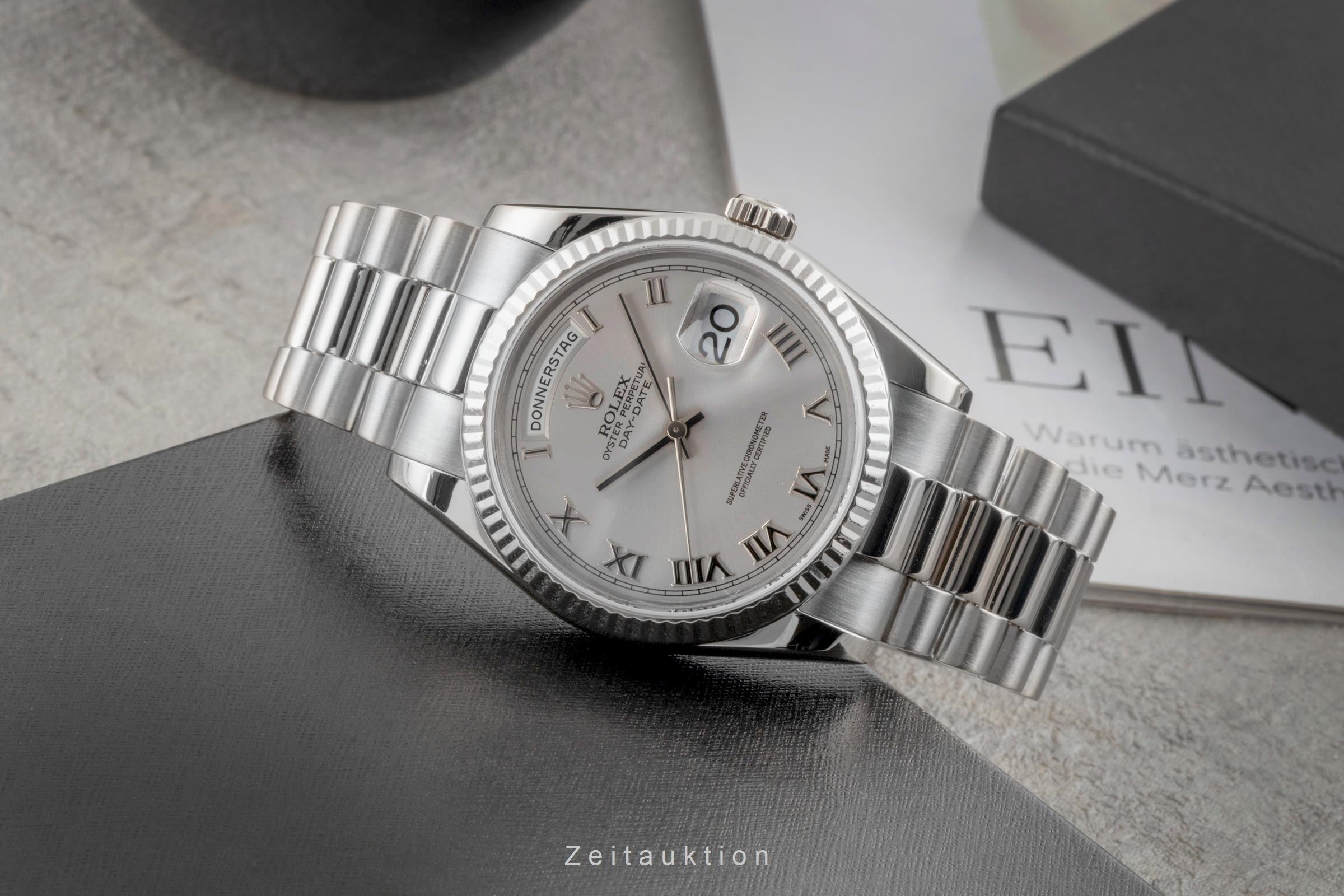 Rolex Day-Date 18k (0,750) Weissgold Automatik Herrenuhr Ref. 118239 P-Serie  [2601021]