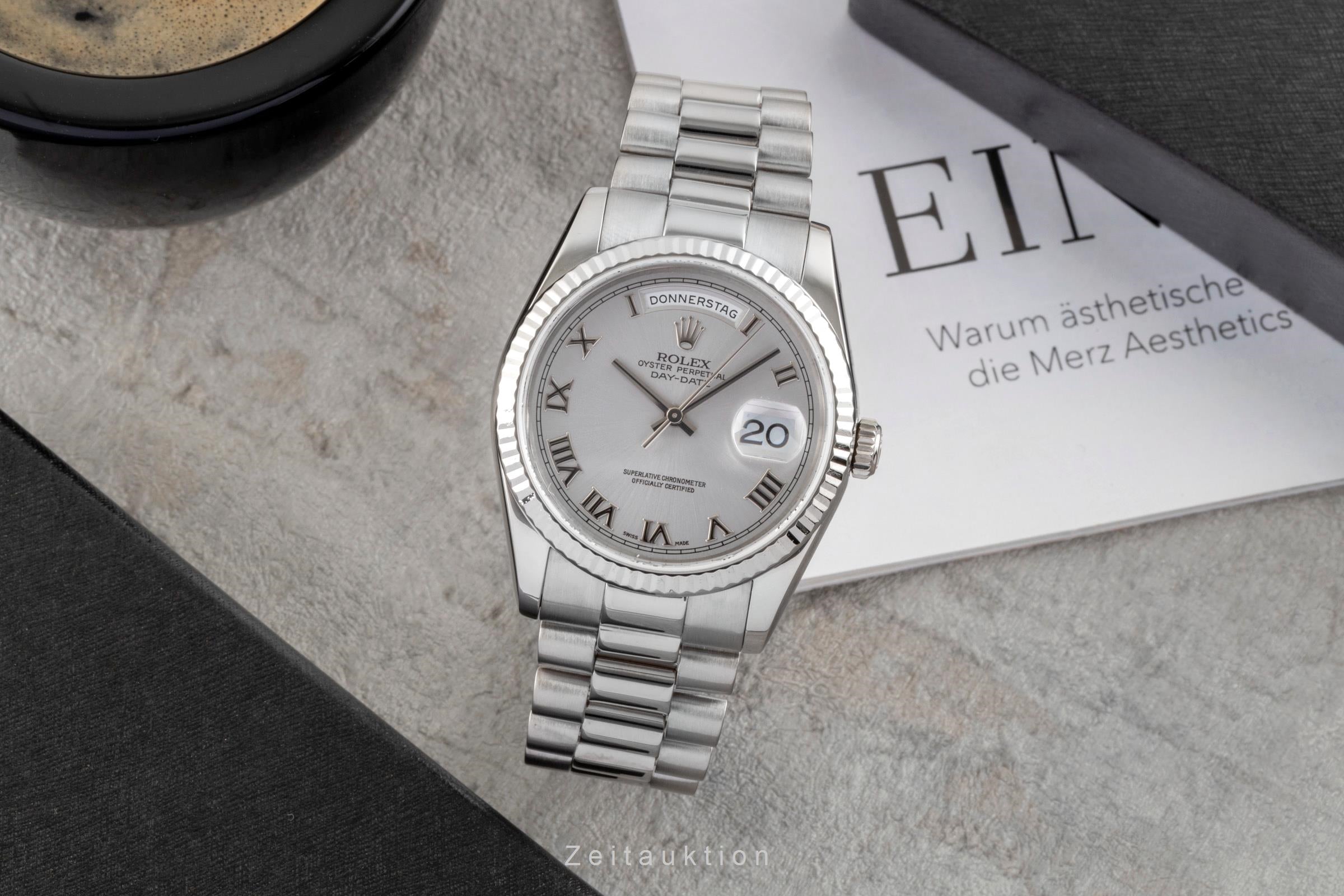 Rolex Day-Date 18k (0,750) Weissgold Automatik Herrenuhr Ref. 118239 P-Serie  [2601021]