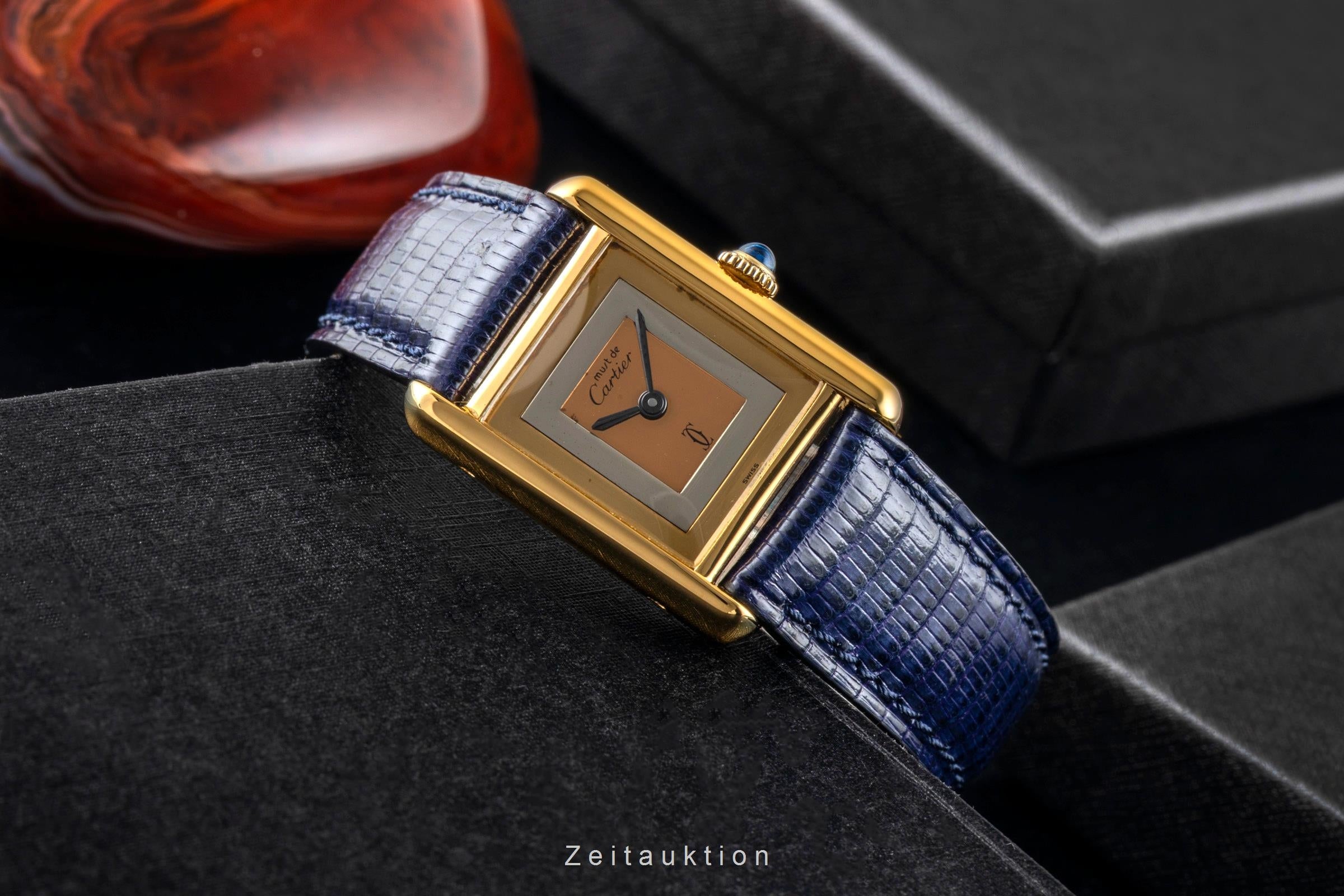 Cartier Tank argent doré à remontage manuel montre pour femmes 3  [2601027]