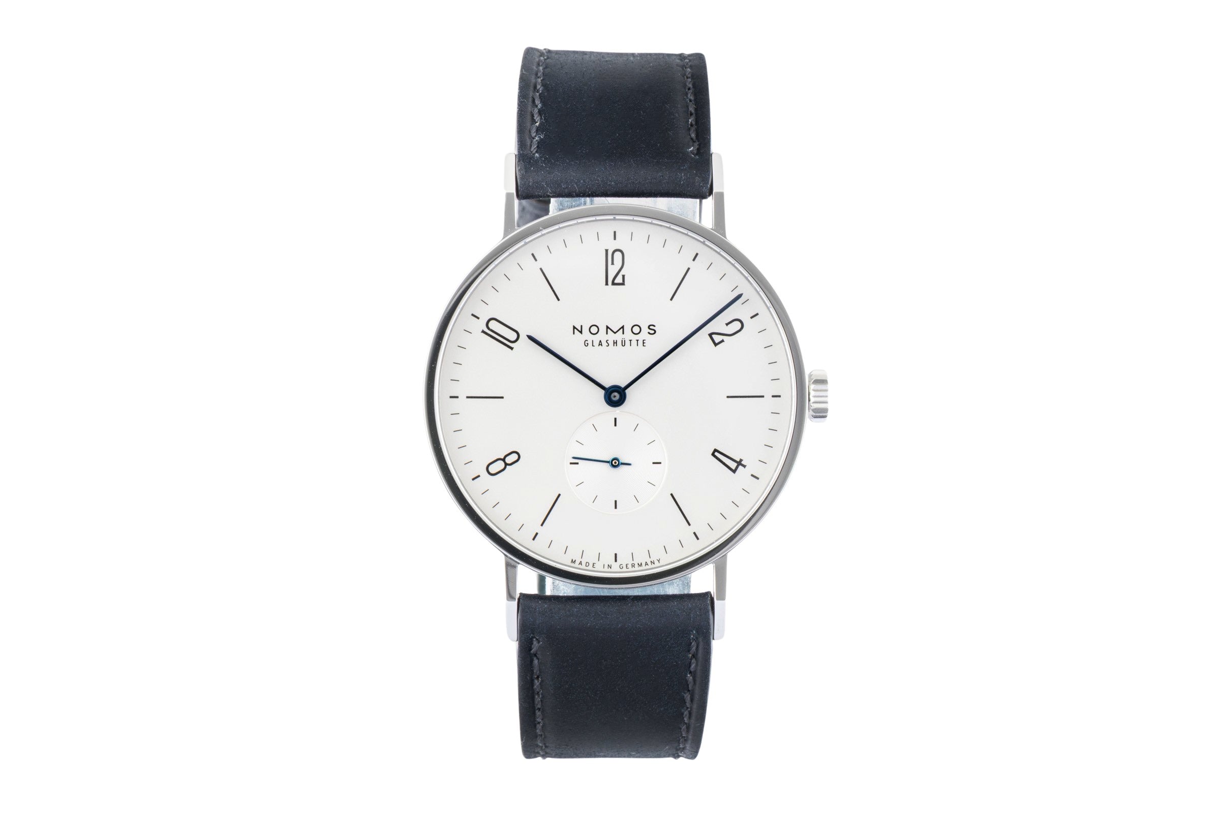 Nomos Glashütte Tangente 38 Stahl Handaufzug Herrenuhr Ref. 165 B&P 2022 [2601033]