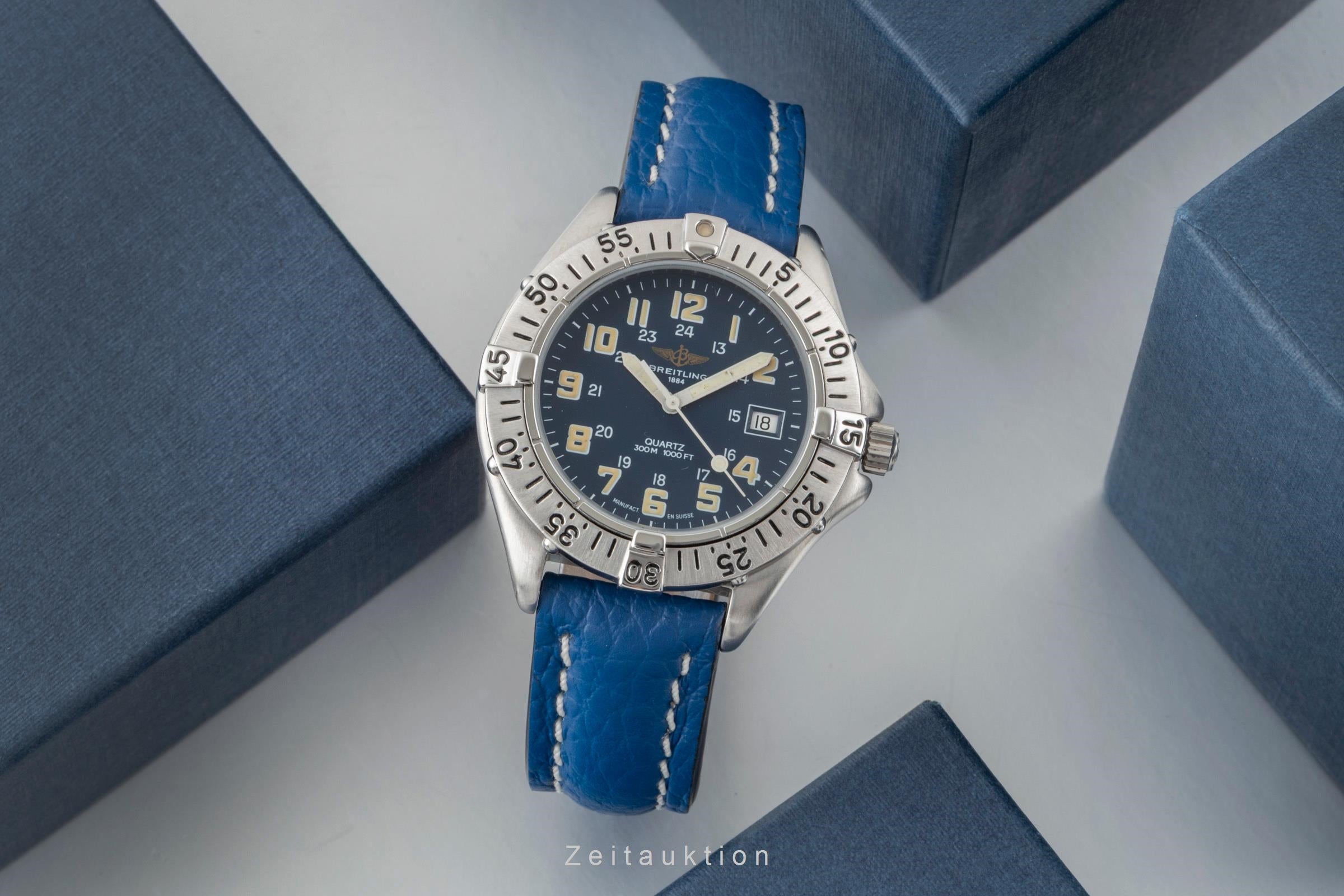 Breitling Colt 300M Datum Edelstahl Quarz Herrenuhr Ref. A57035 Klassiker [2601063]