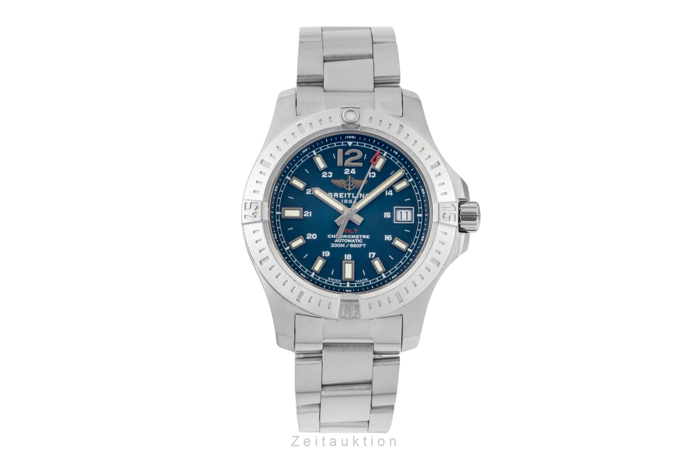 Breitling Colt Blue Dial Stahl Automatik Herrenuhr Ref. A17313101C1A1 B&P 2020 [2601064]