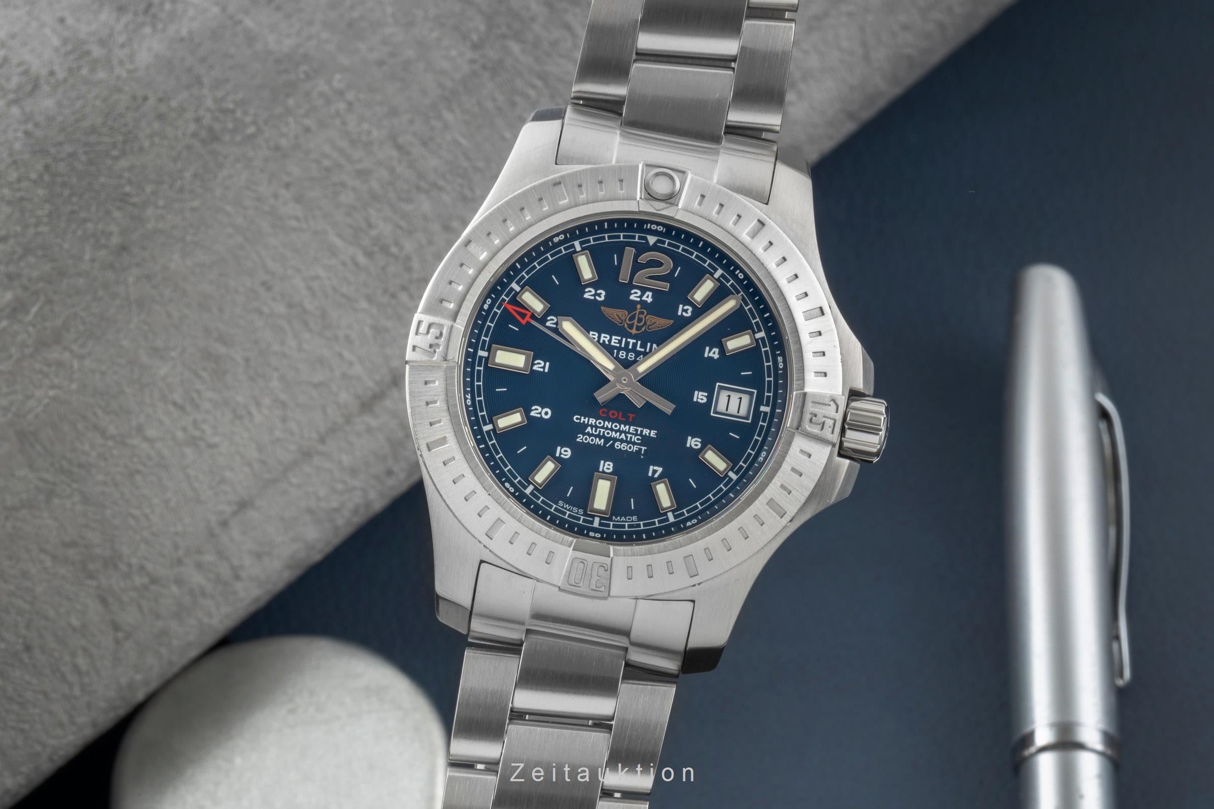 Breitling Colt Blue Dial Stahl Automatik Herrenuhr Ref. A17313101C1A1 B&P 2020 [2601064]