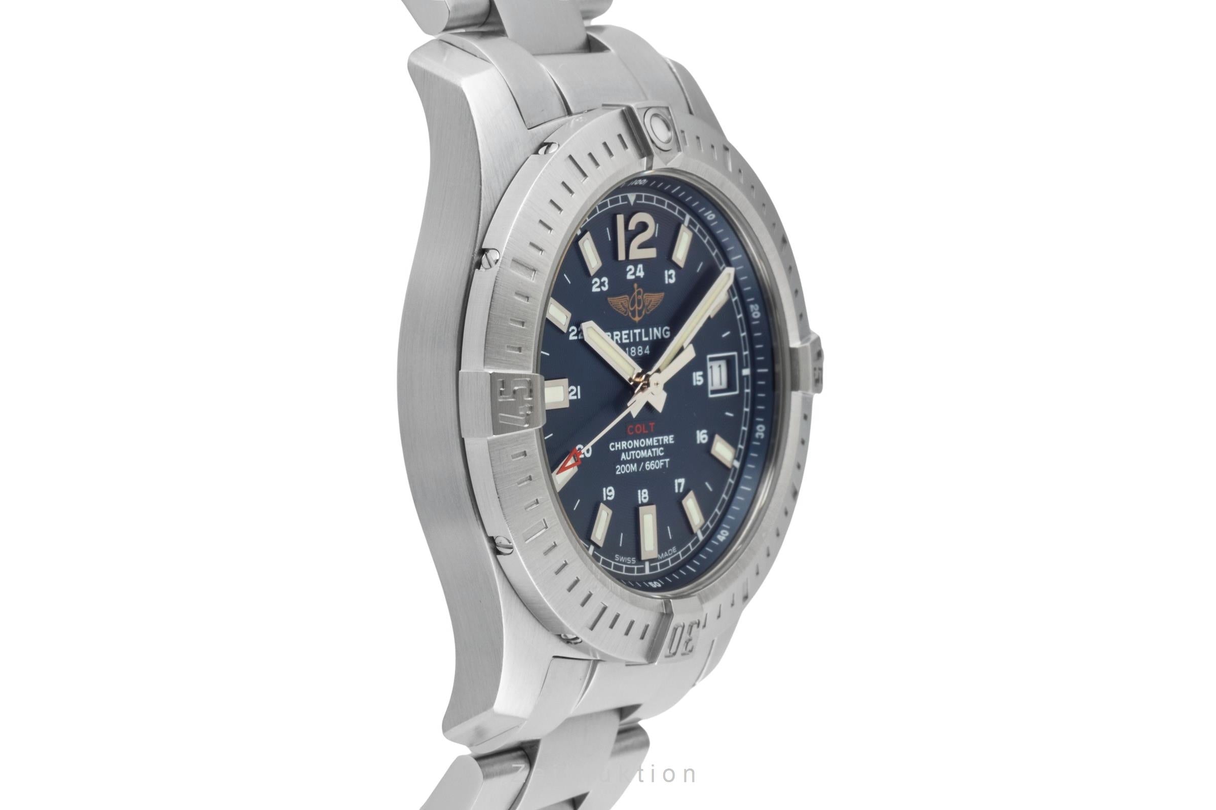 Breitling Colt Blue Dial Stahl Automatik Herrenuhr Ref. A17313101C1A1 B&P 2020 [2601064]
