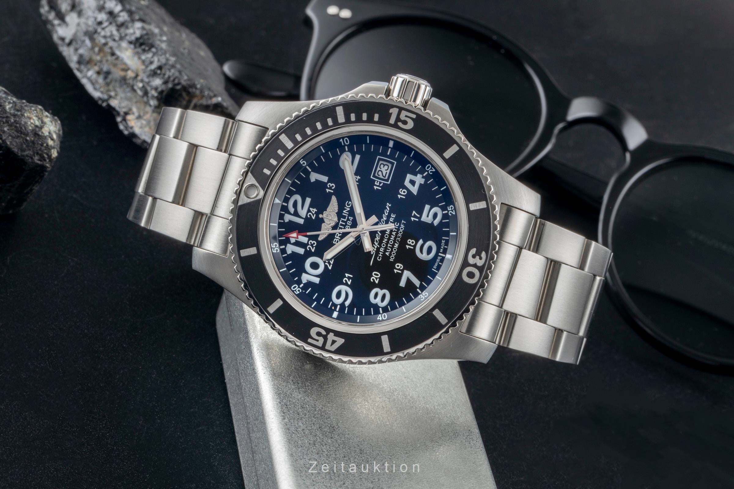 Breitling Superocean Stahl Automatik Herrenuhr A17392D71 Papiere 2019 [2601072]