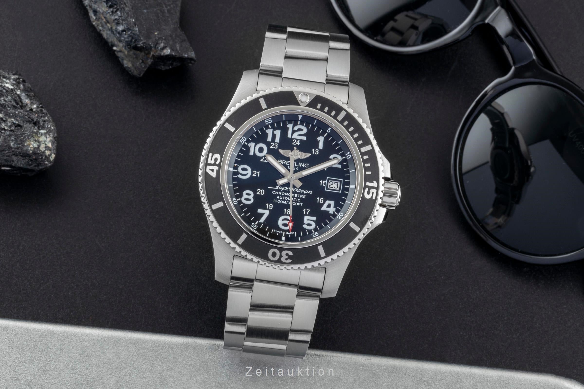 Breitling Superocean Stahl Automatik Herrenuhr A17392D71 Papiere 2019 [2601072]